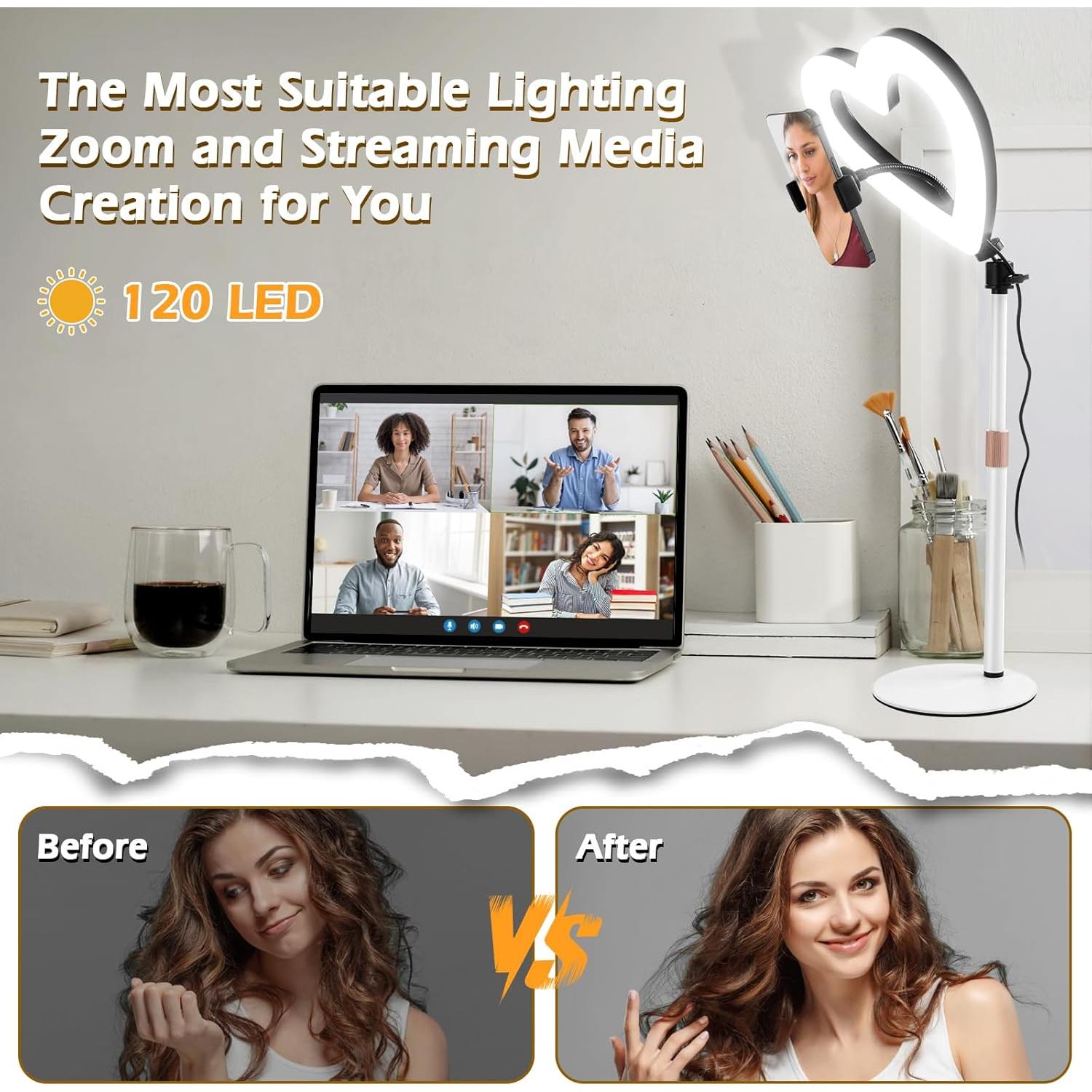 Anillo de Luz LED 10" NANBEITONG RGB con Soporte para Teléfono