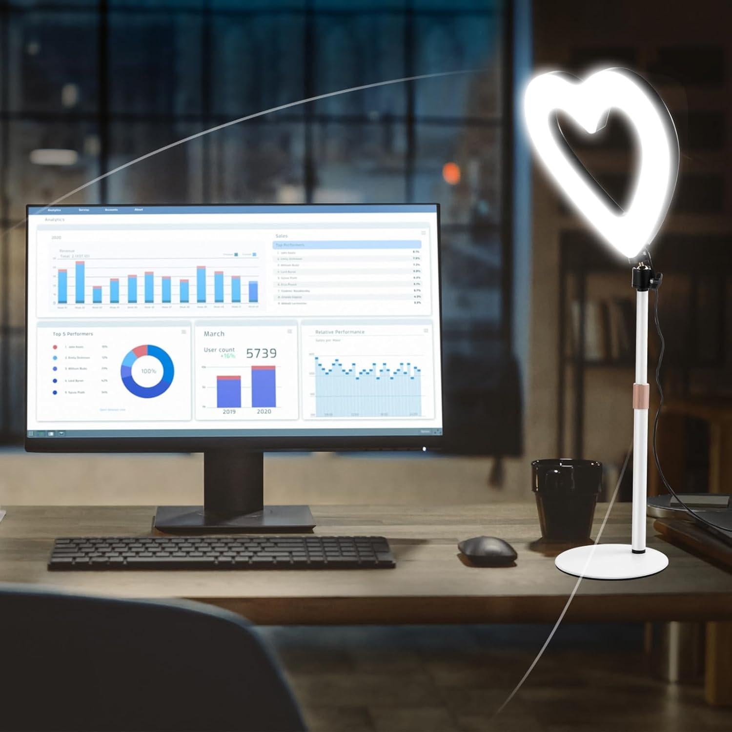 Anillo de Luz LED 10" NANBEITONG RGB con Soporte para Teléfono