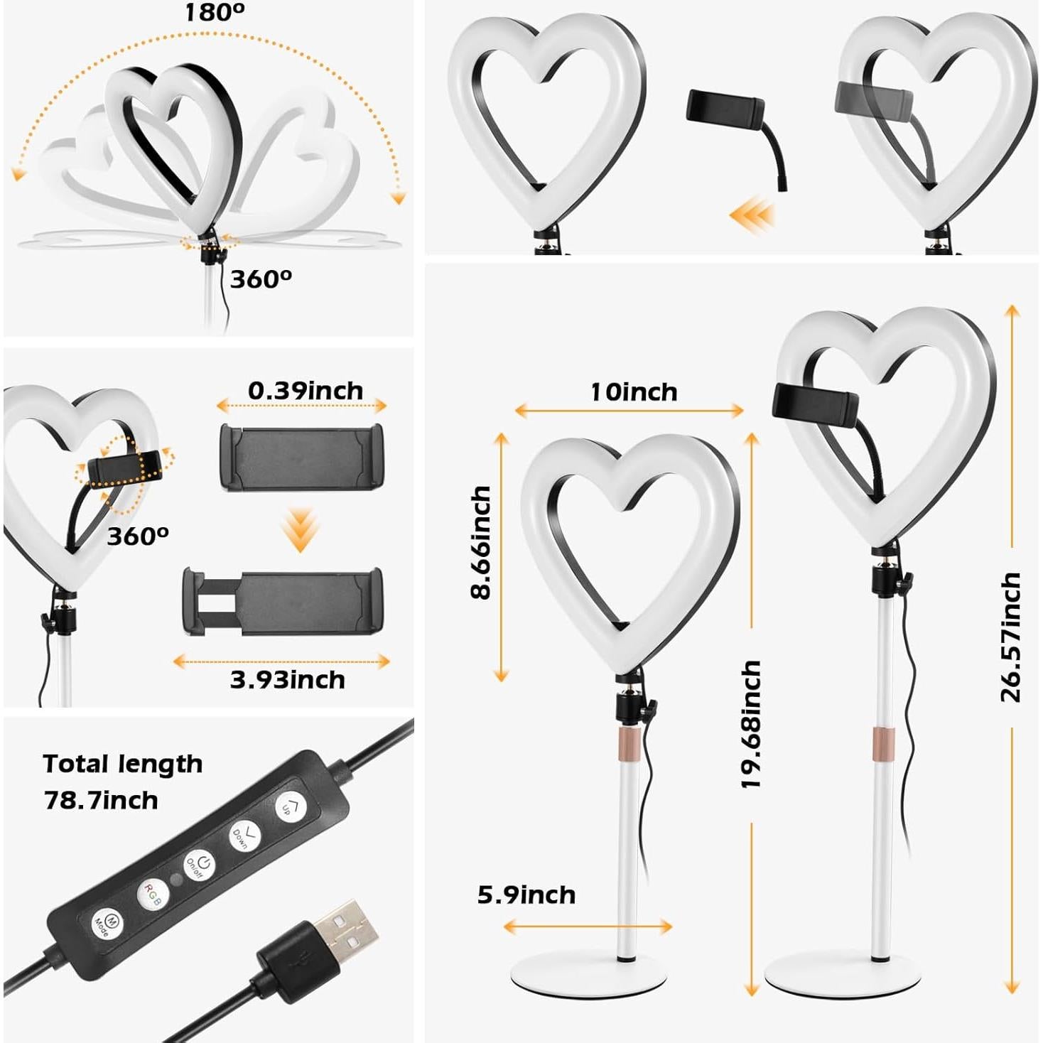 Anillo de Luz LED 10" NANBEITONG RGB con Soporte para Teléfono