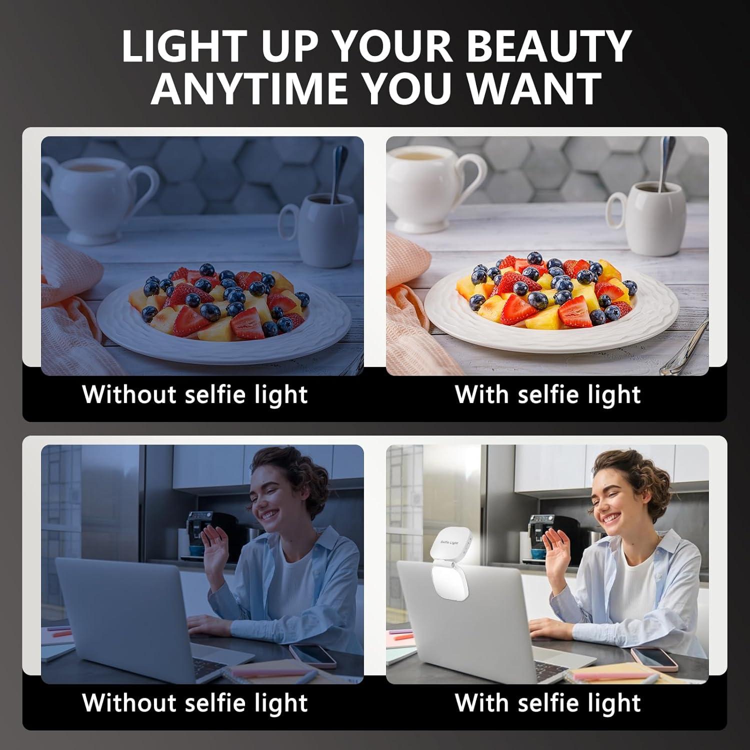 Luz de Selfie Magnética Kalofaye con Espejo y 360°