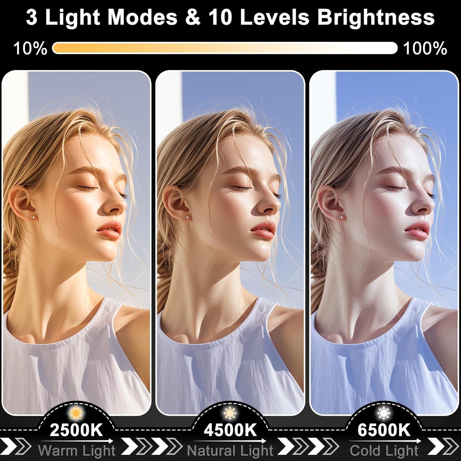 Luz de Video LED Hagibis 2500mAh Rosa, Regulable CRI97+