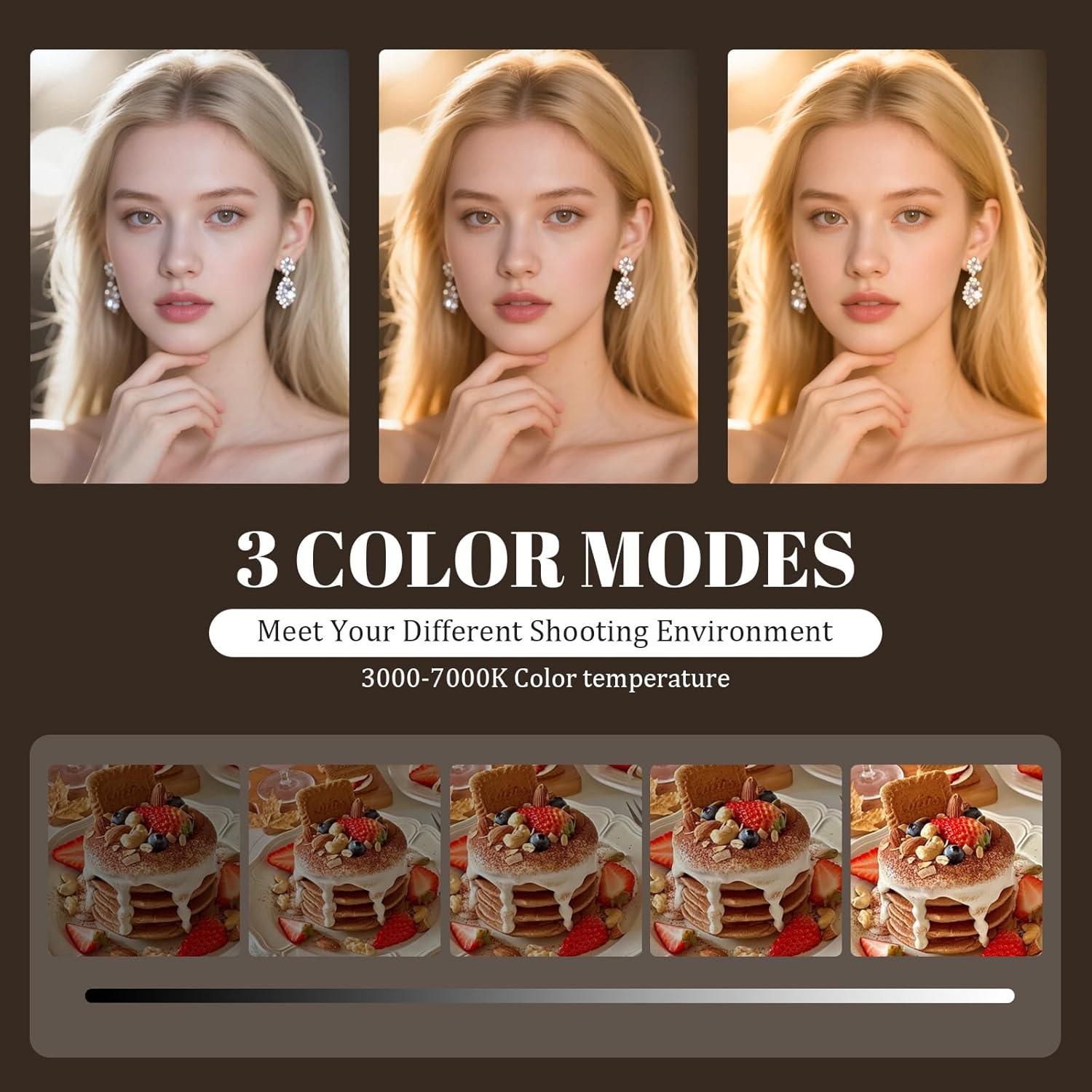 Luz Selfie Magnética YXFEIR con Espejo y Soporte, 45.72 cm