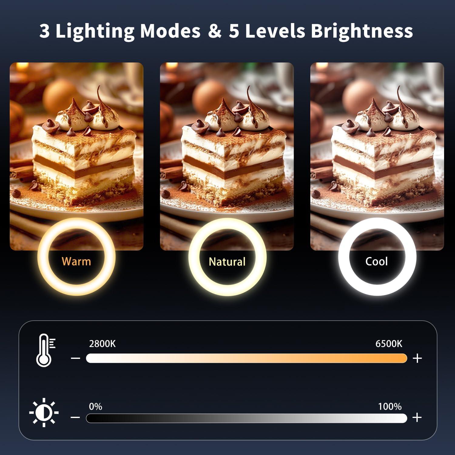 Soporte de Teléfono de Techo yAyusi con Luz Anular 68.5"