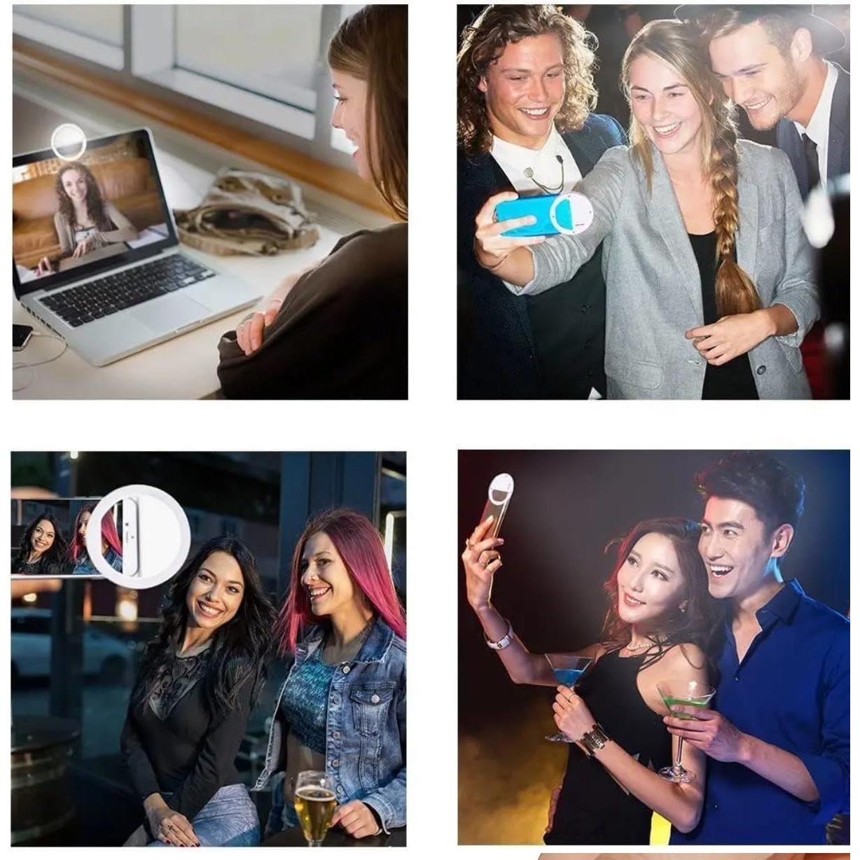 Luz de Anillo Selfie SnazXB Recargable con 36 LEDs Rosa