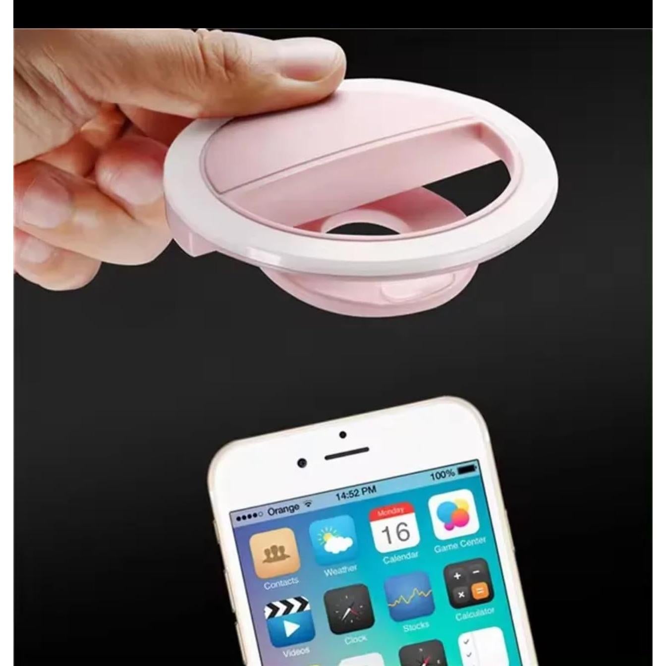 Luz de Anillo Selfie SnazXB Recargable con 36 LEDs Rosa