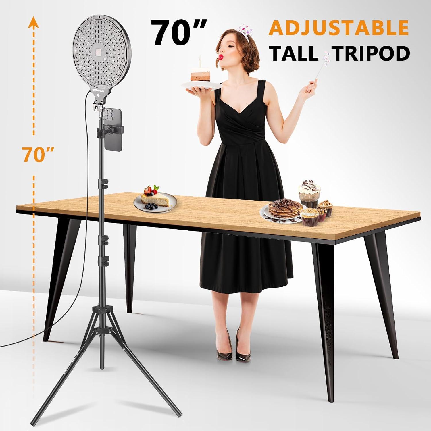 Anillo de Luz LED 10" PIOENIMAGE con Trípode 149.86 cm y Soporte