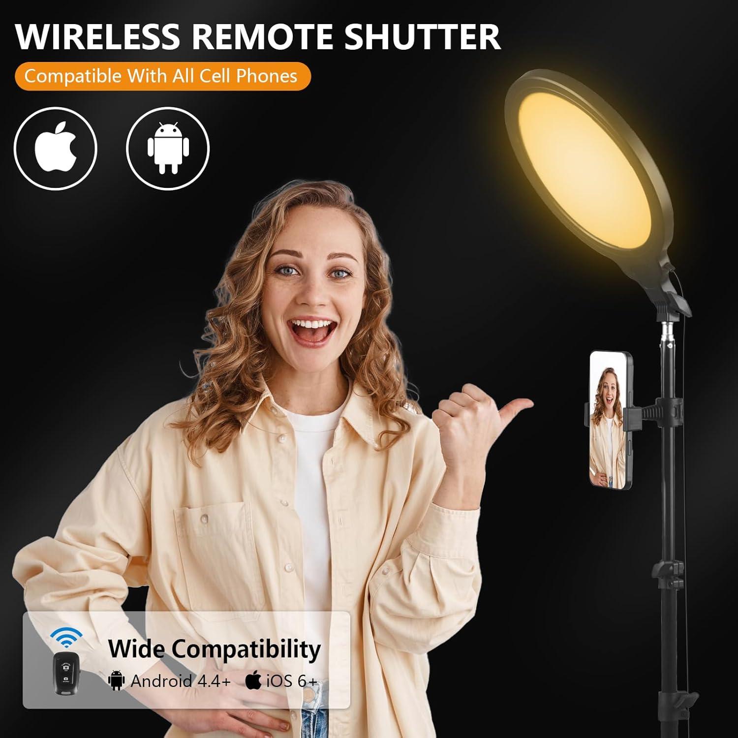 Anillo de Luz LED 10" PIOENIMAGE con Trípode 149.86 cm y Soporte