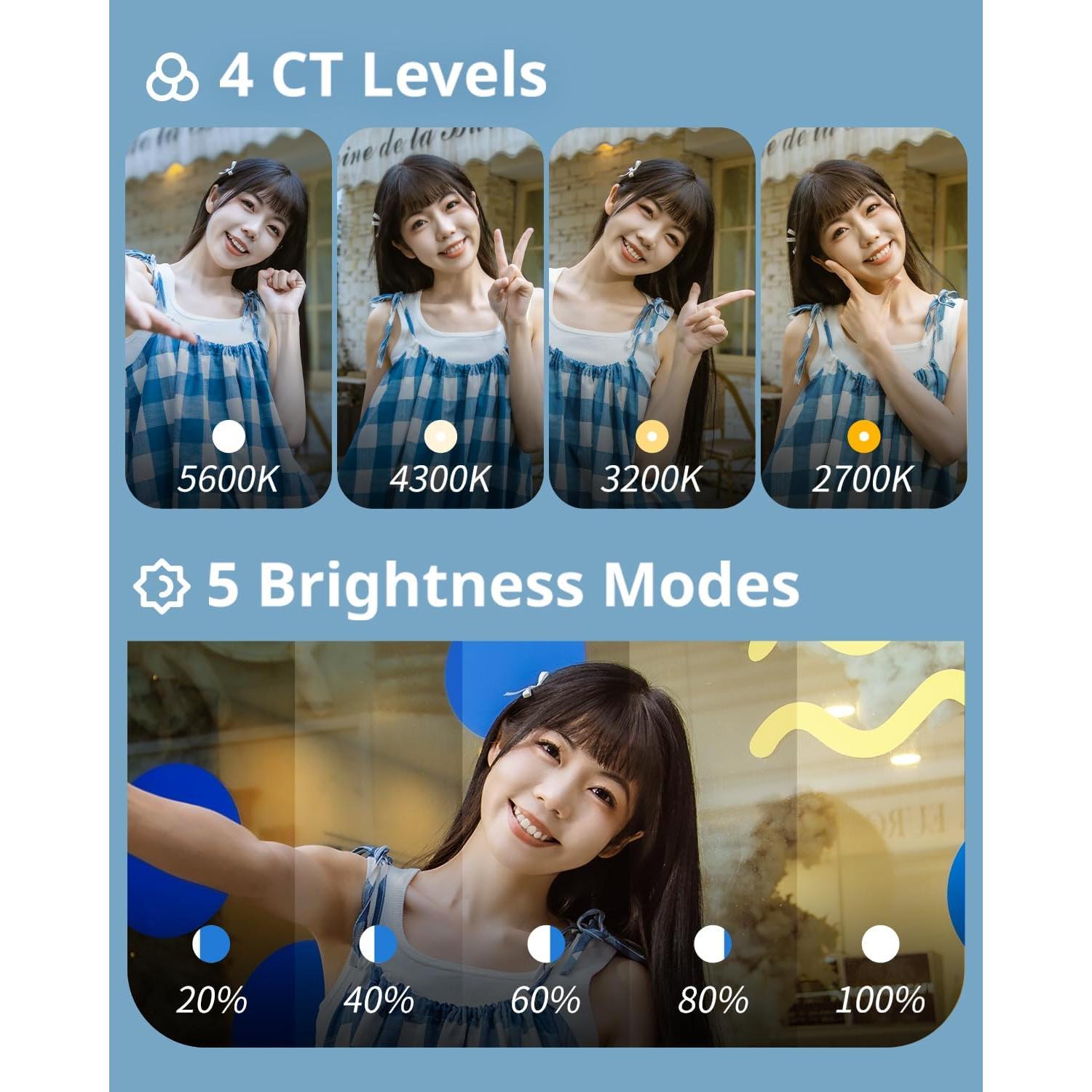 Luz Selfie Magnética PequeñoRig Vibe P48 para iPhone - Negro