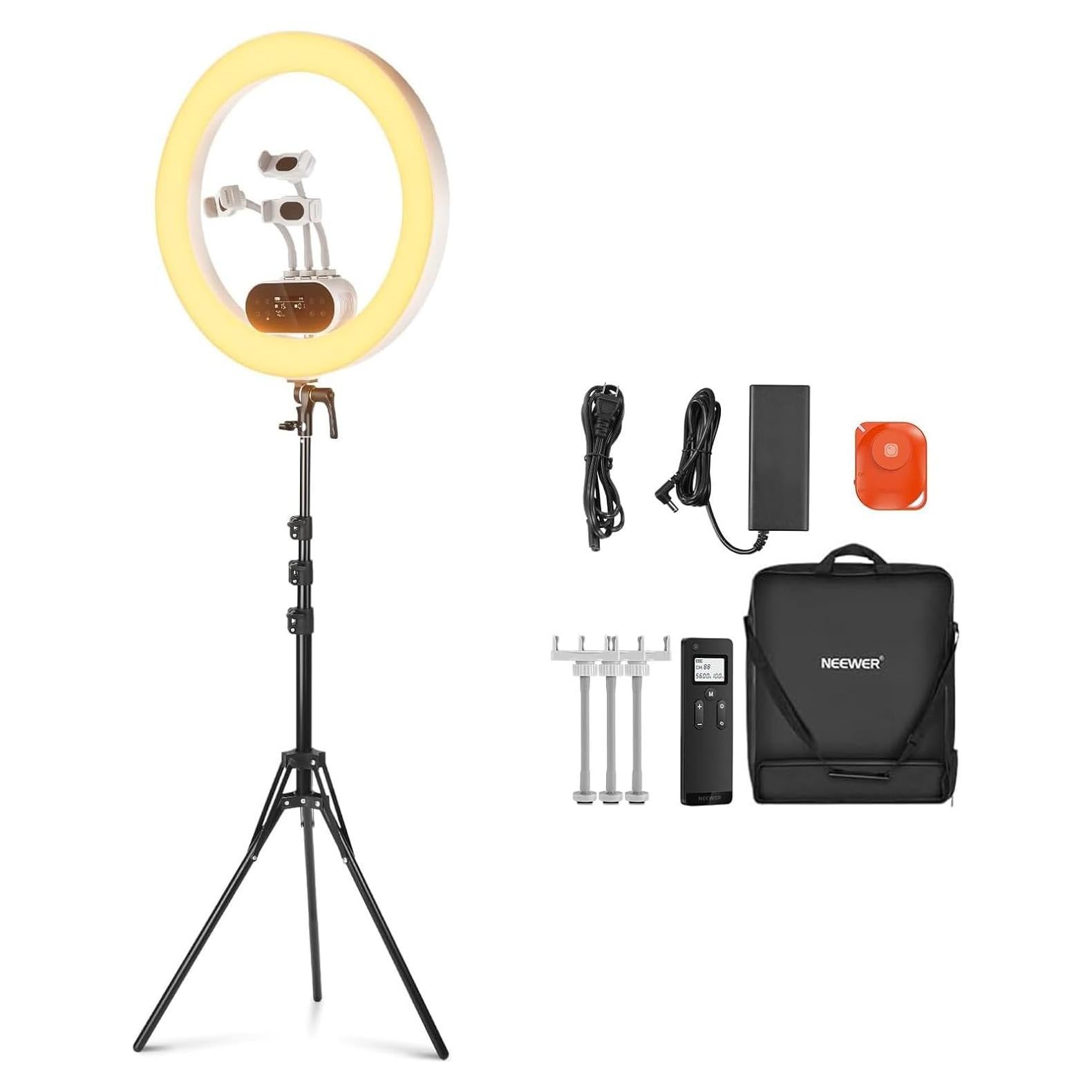 Luz de Anillo LED NEEWER RH100B 100W 2900-7000K con Soporte