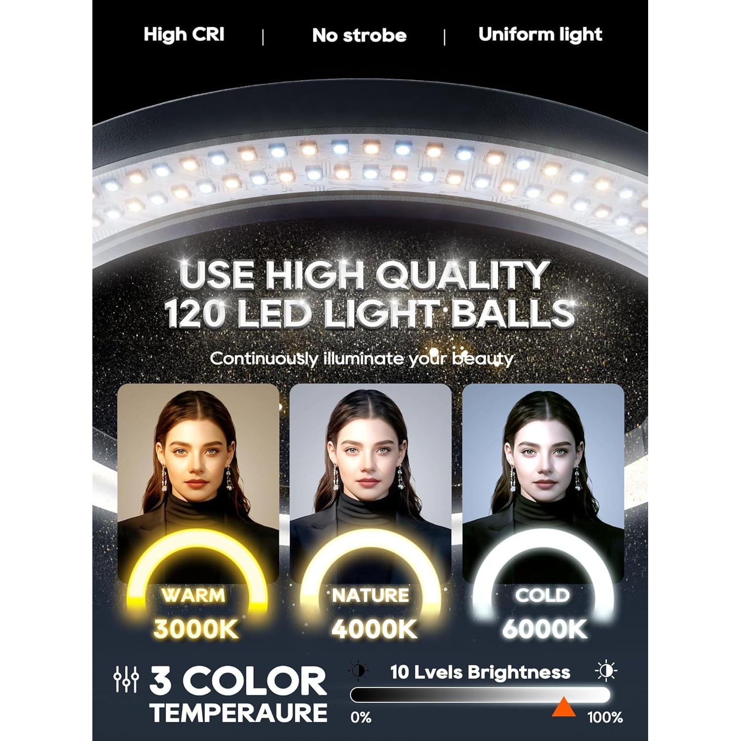 Soporte de teléfono con luz de anillo LED 30 cm CACENCAN