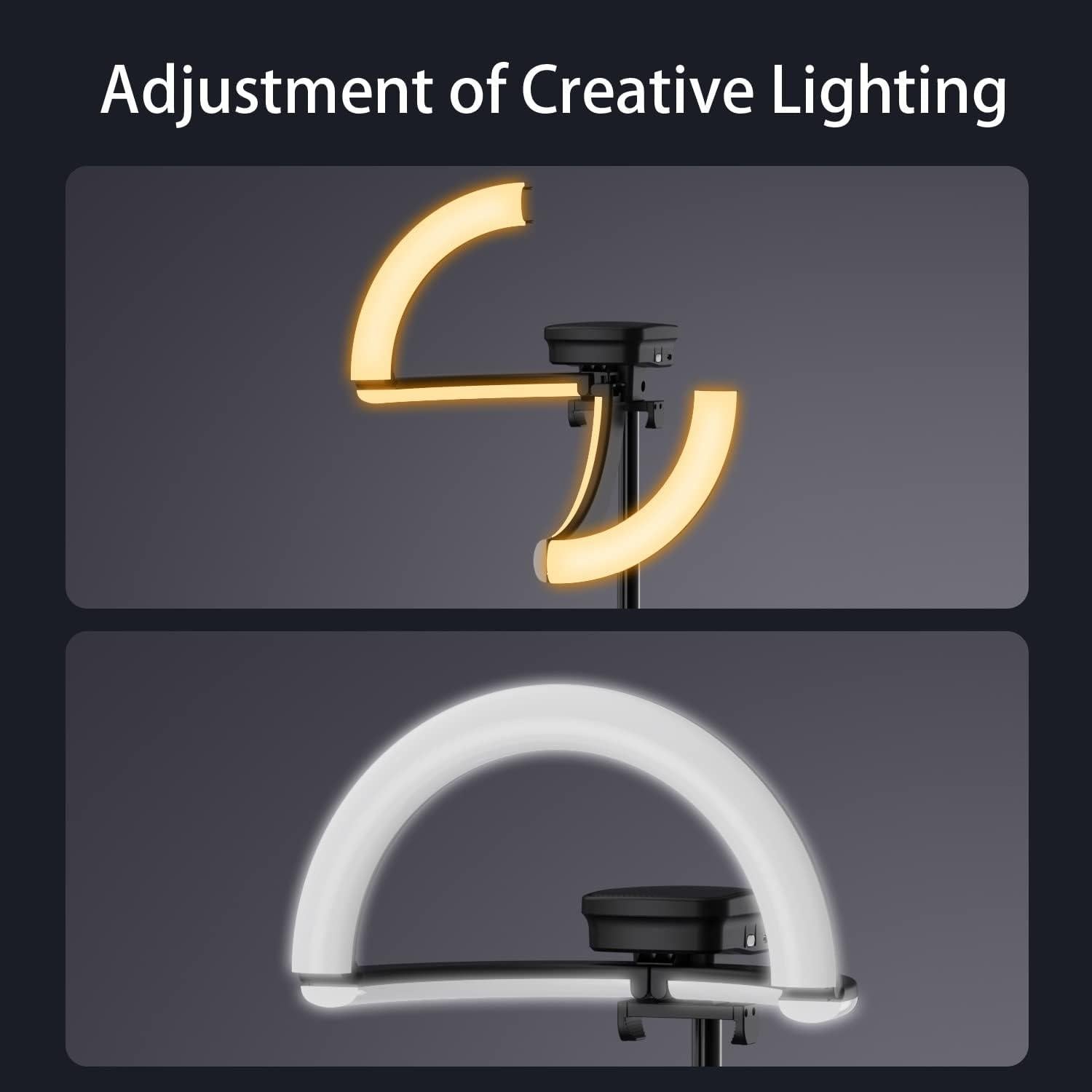 Luz de Anillo Portátil yAyusi 10" Inalámbrica con Trípode 79"