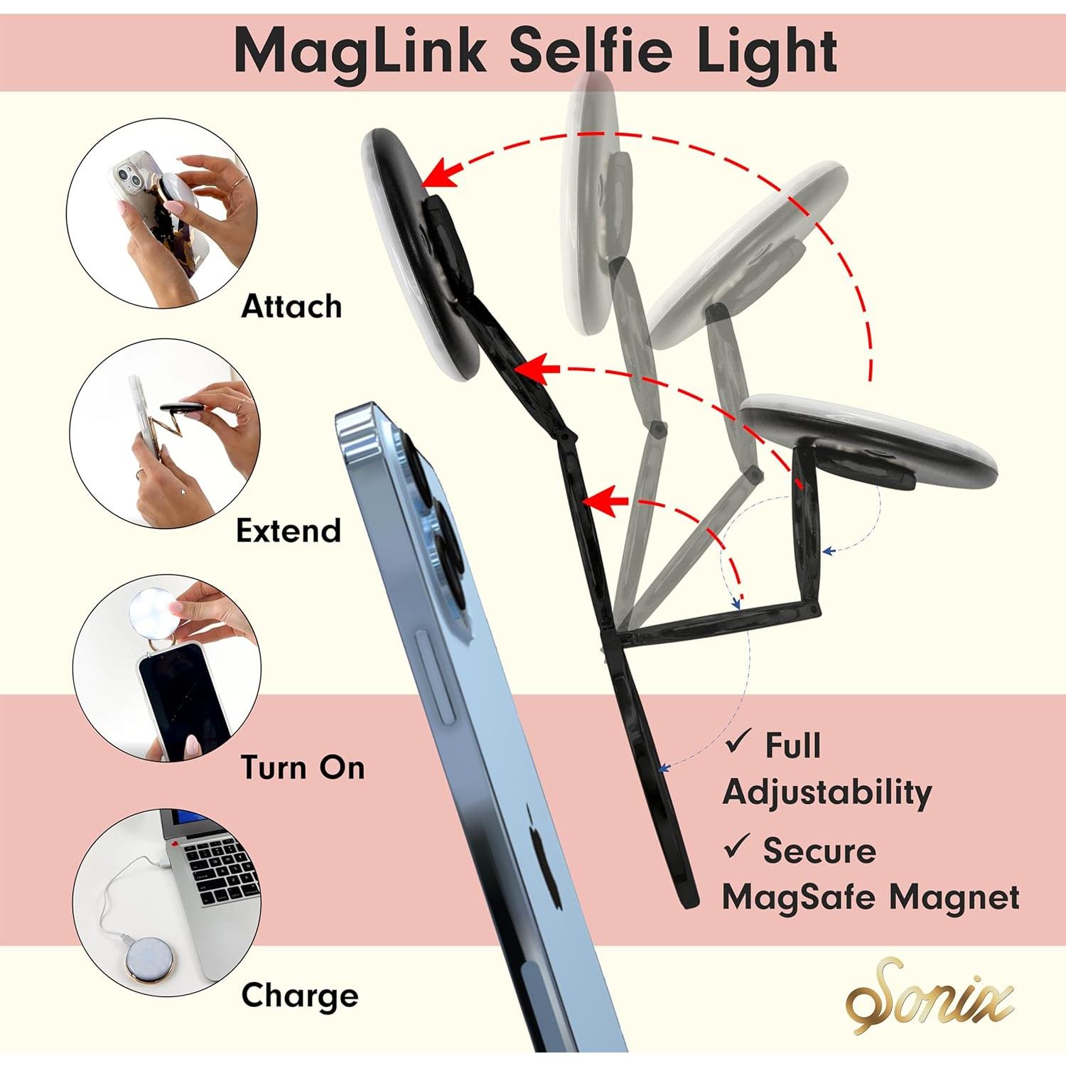 Luz Selfie Pop Up Sonix MagLink para iPhone MagSafe 17 cm