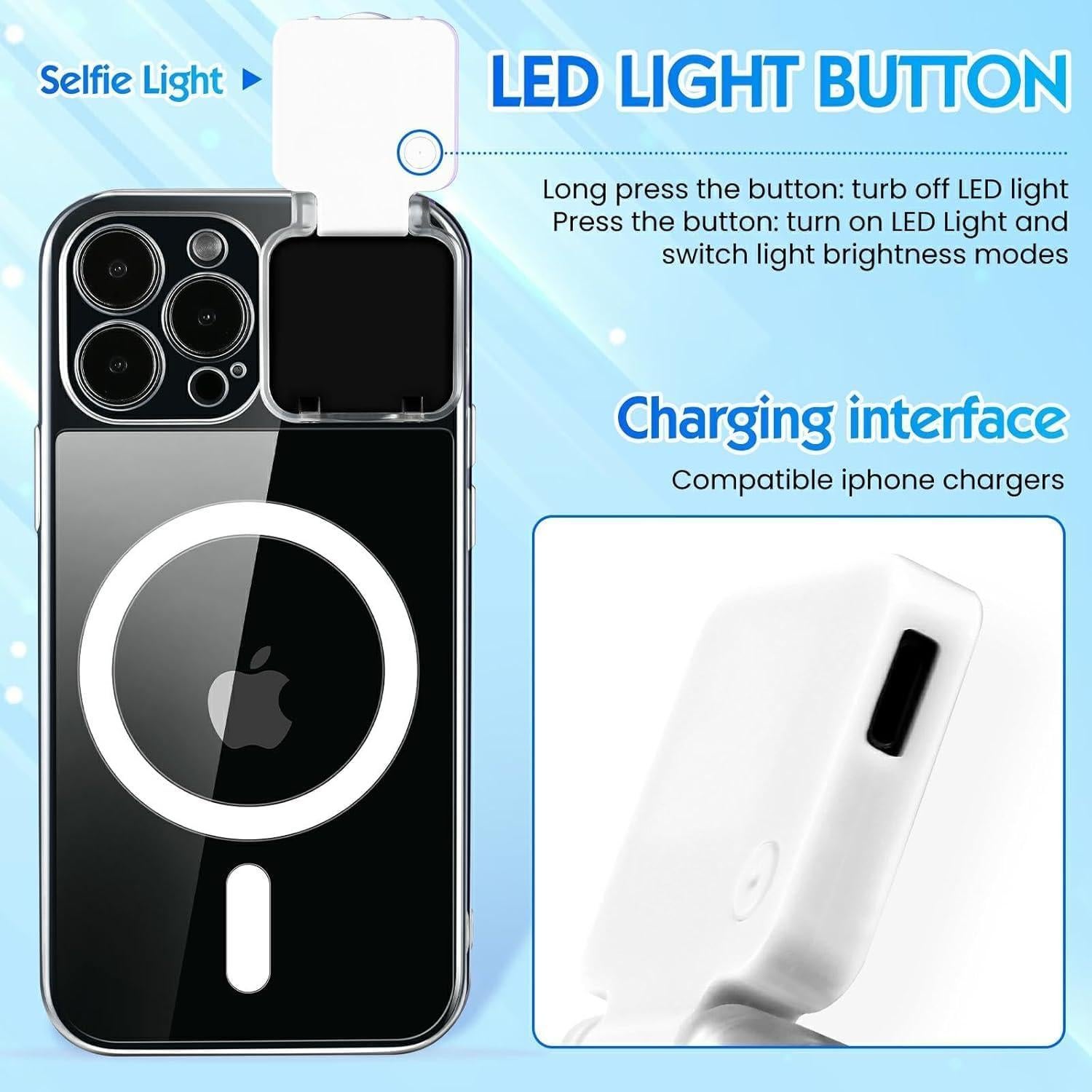 Funda Magnética con Luz LED CEXHG para iPhone 14 Pro Max