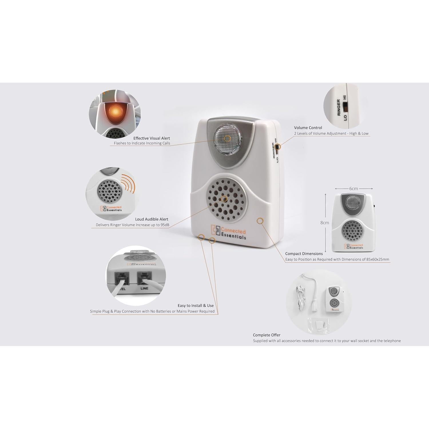 Amplificador de timbre telefónico CEA-40 Connected Essentials 95dB