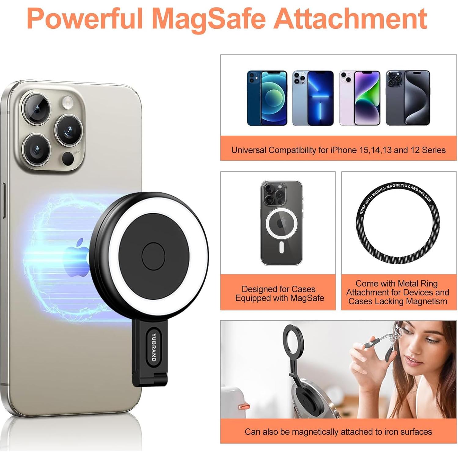 Anillo de Luz LED YUBRAND para iPhone 32 LEDs 6 Modos