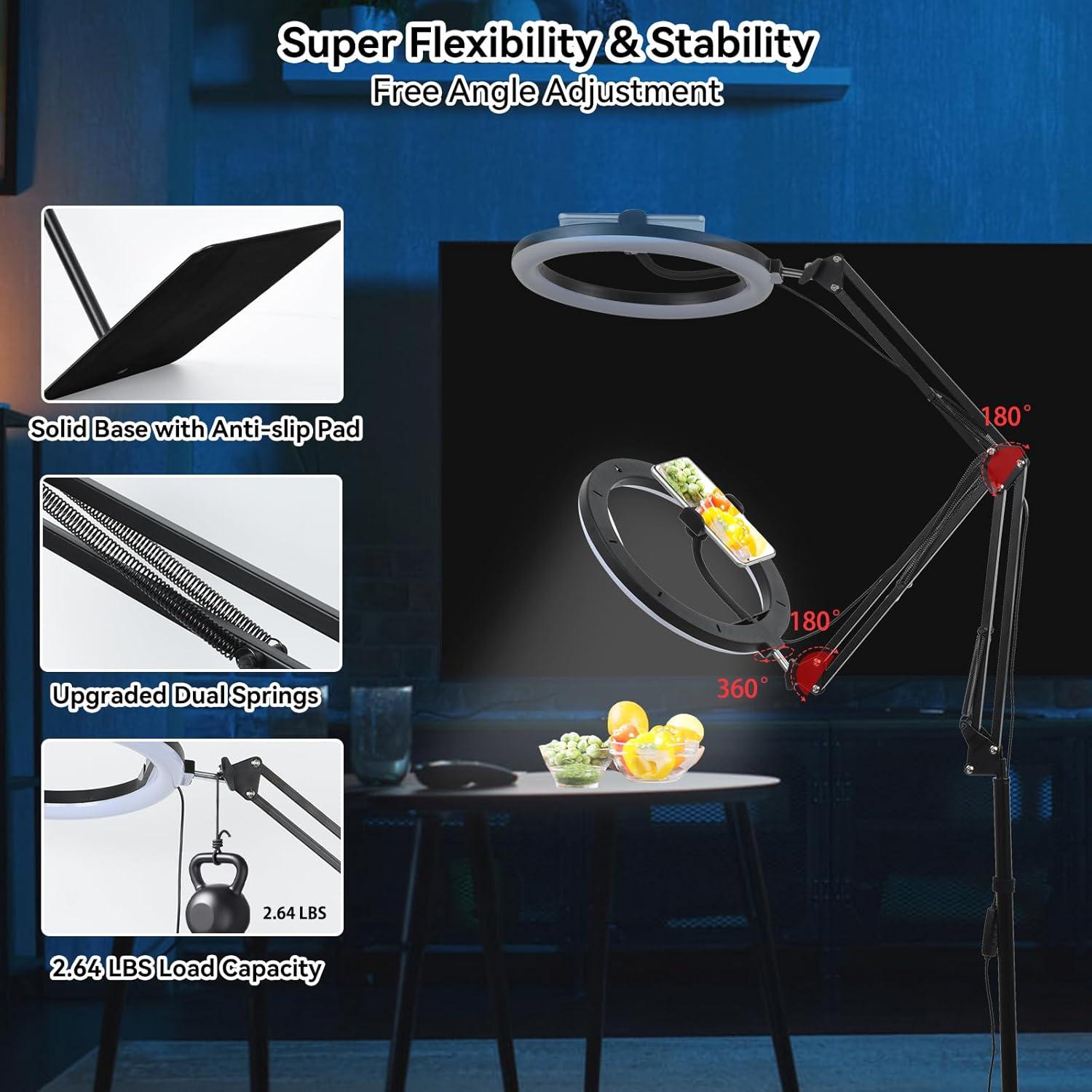 Luz de Anillo LED UTEBIT 30.48 cm con Soporte Ajustable 185.42 cm