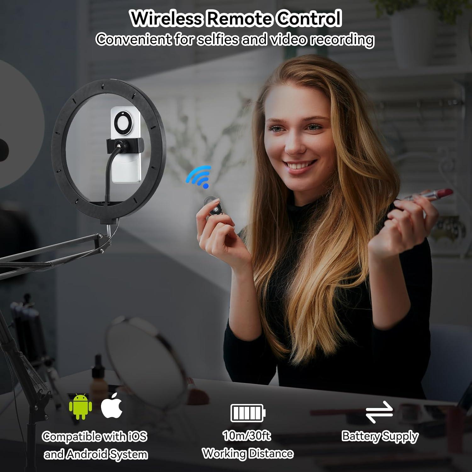 Luz de Anillo LED UTEBIT 30.48 cm con Soporte Ajustable 185.42 cm