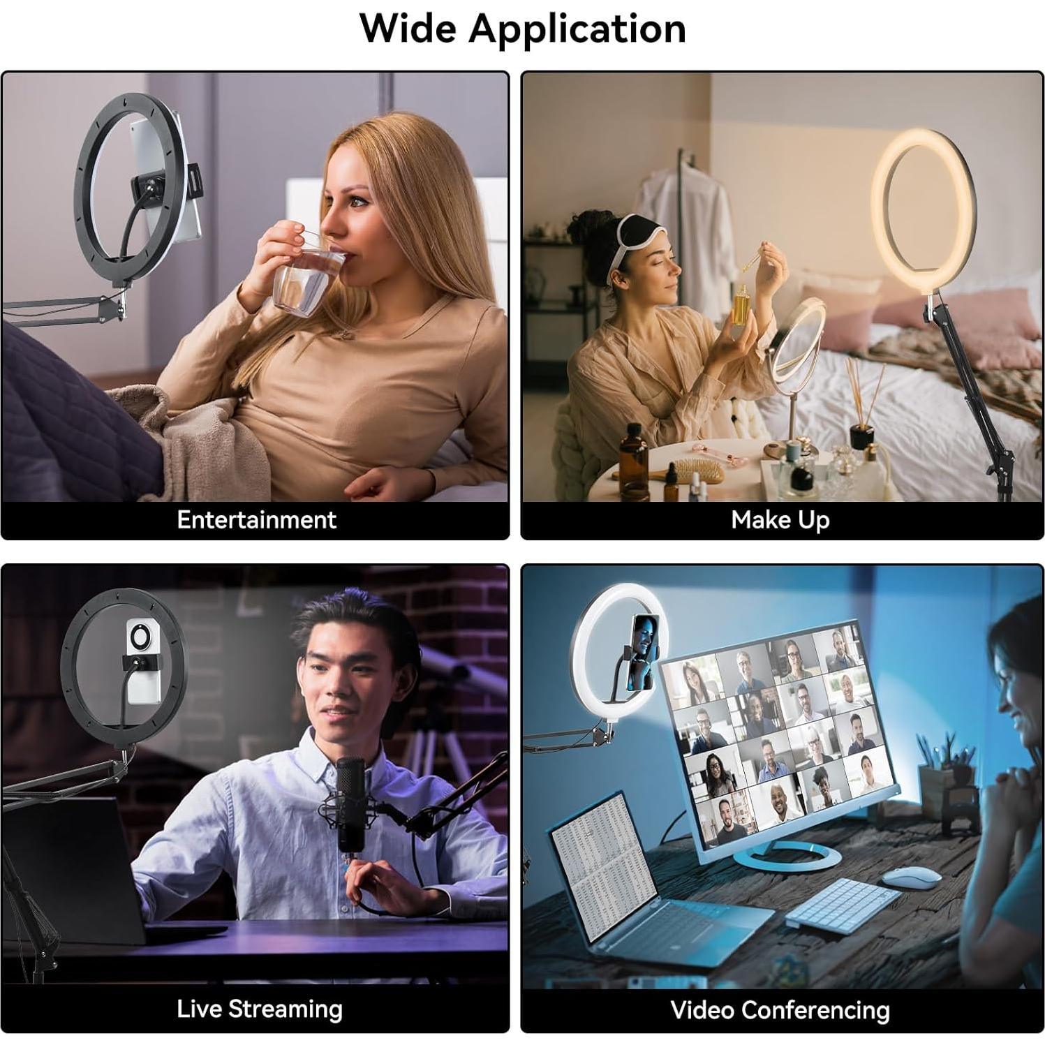 Luz de Anillo LED UTEBIT 30.48 cm con Soporte Ajustable 185.42 cm