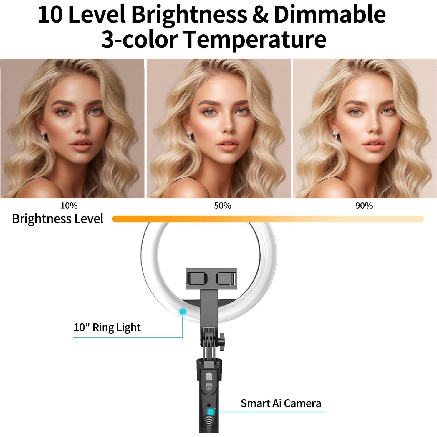 Trípode Inteligente yAyusi con Seguimiento Facial 360° y Luz