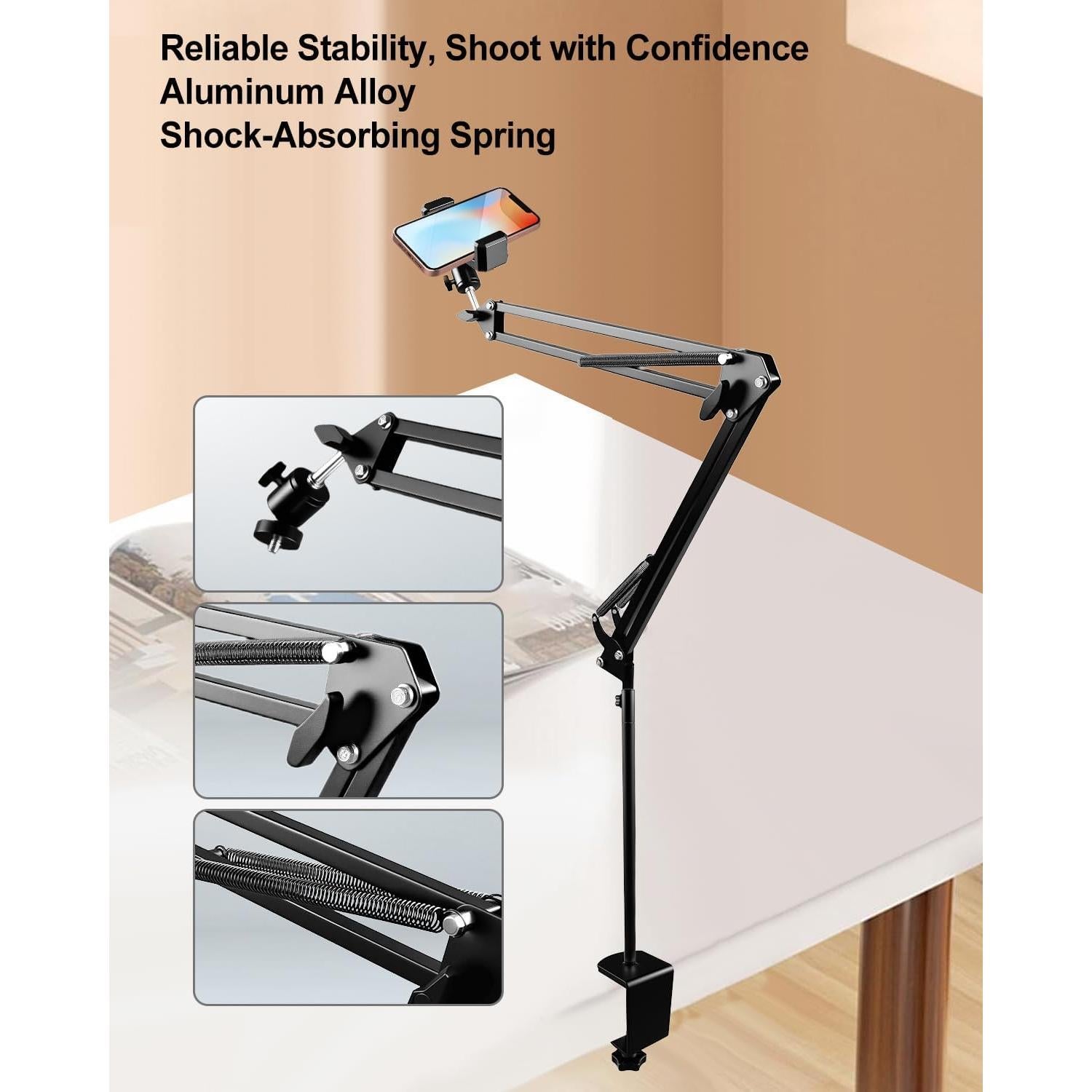 Soporte de cámara ajustable Munitrade AOCM0703 para DSLR y smartphones