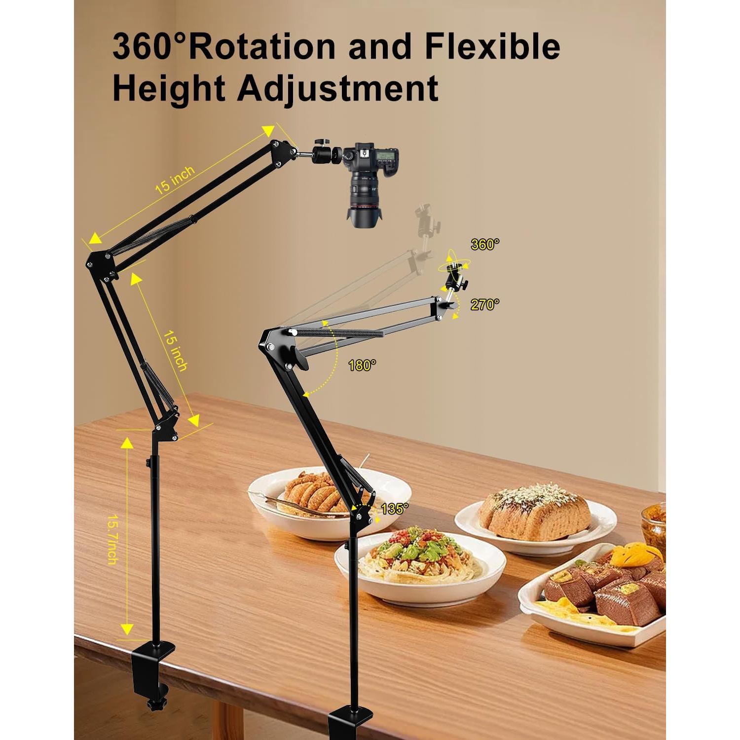 Soporte de cámara ajustable Munitrade AOCM0703 para DSLR y smartphones