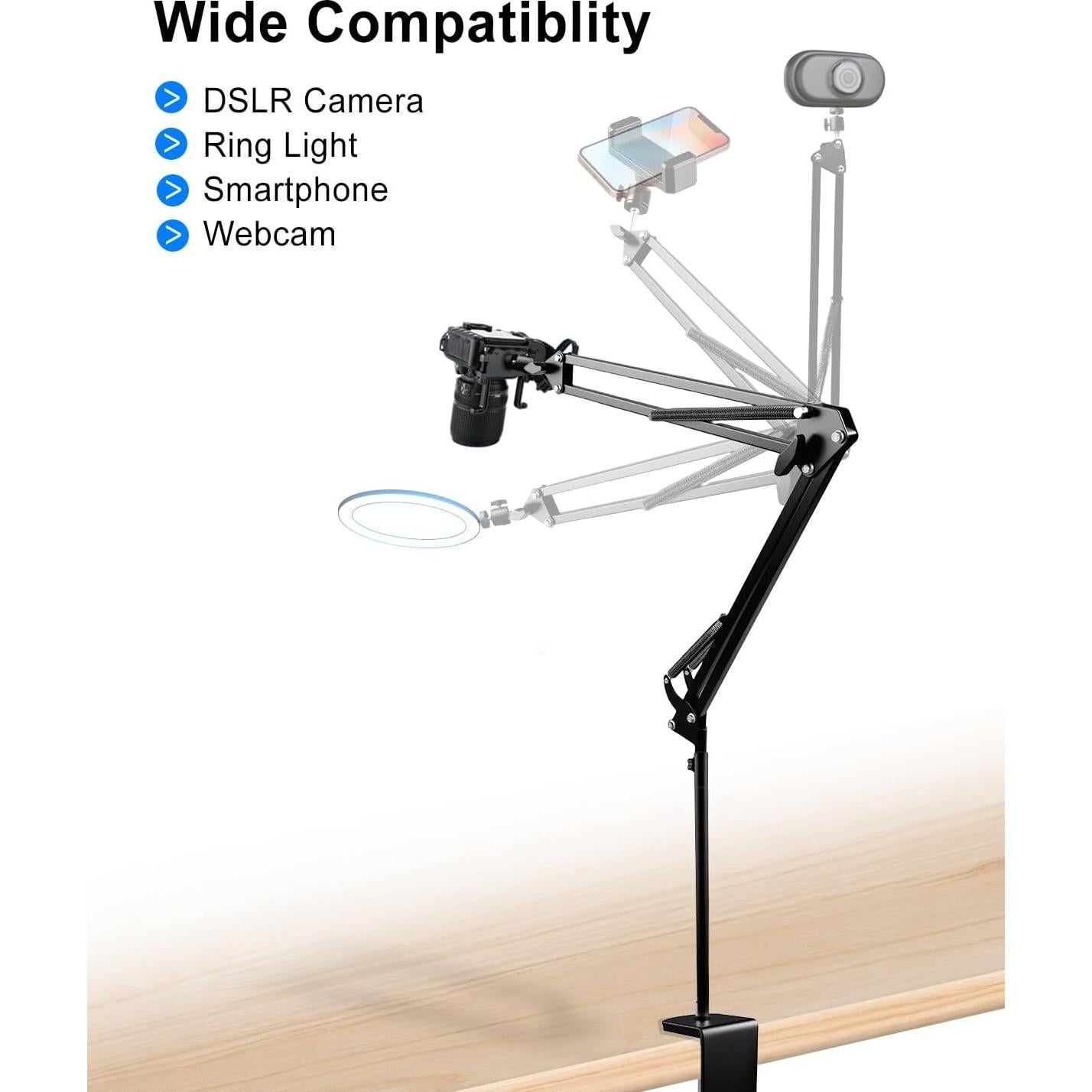 Soporte de cámara ajustable Munitrade AOCM0703 para DSLR y smartphones