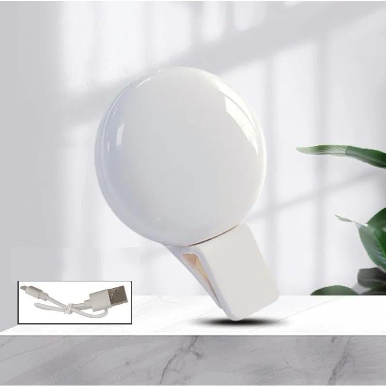 Luz de Anillo LED Recargable con Clip para Selfies - 3 Brillos