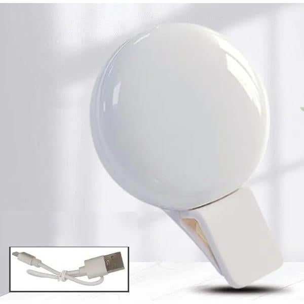 Luz de Anillo LED Recargable con Clip para Selfies - 3 Brillos