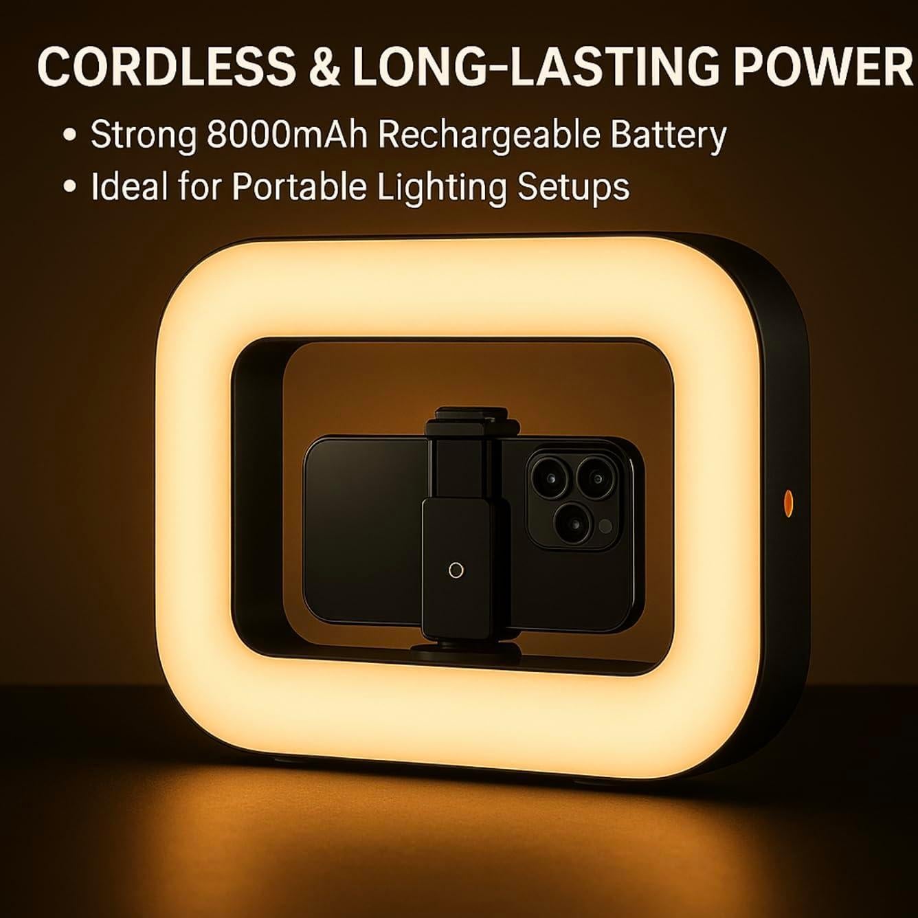 Anillo de Luz LED Inalámbrico ZanaTech Z5 con Batería 8000mAh