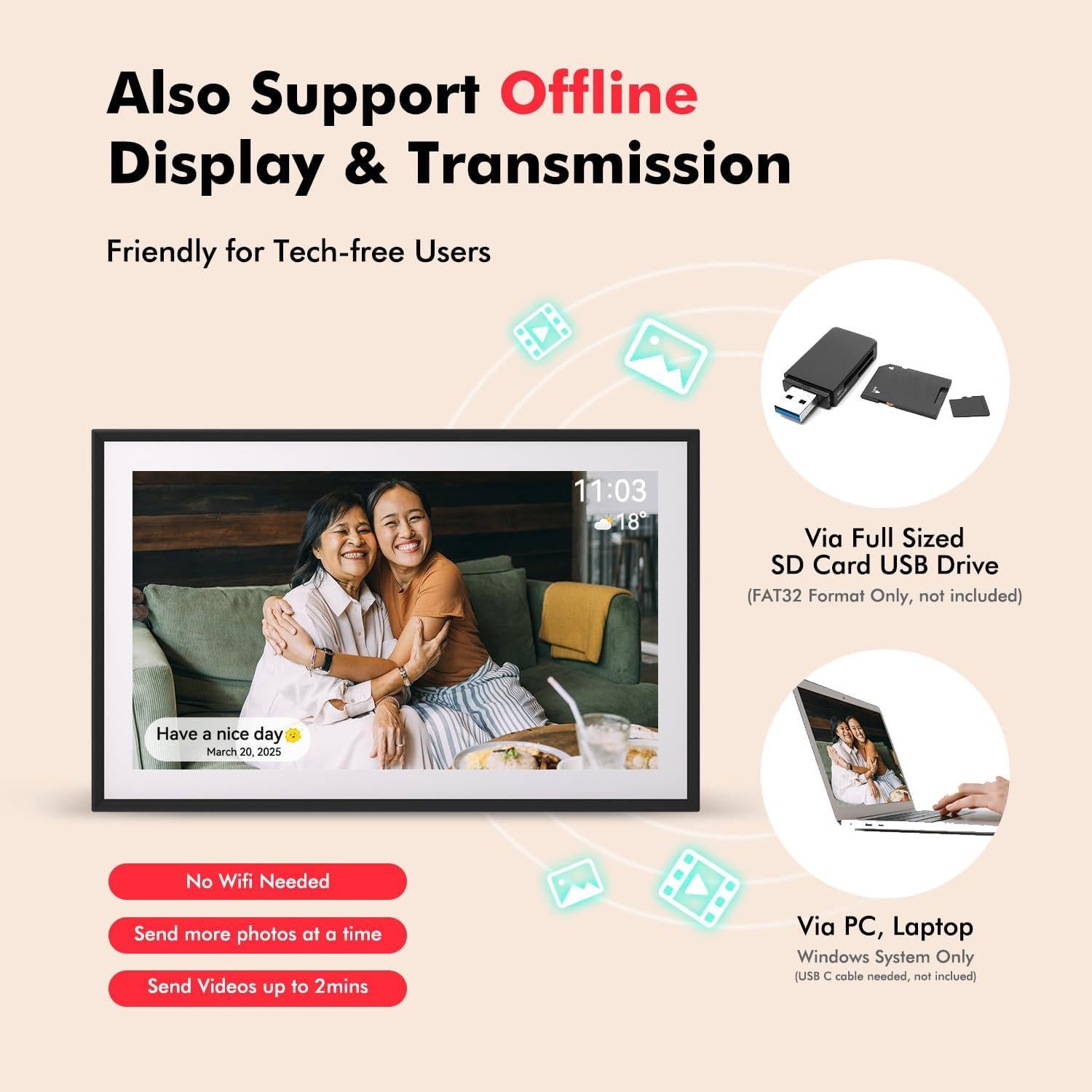 Marco de Fotos Digital Pastigio 15.6" WiFi 32GB HD IPS