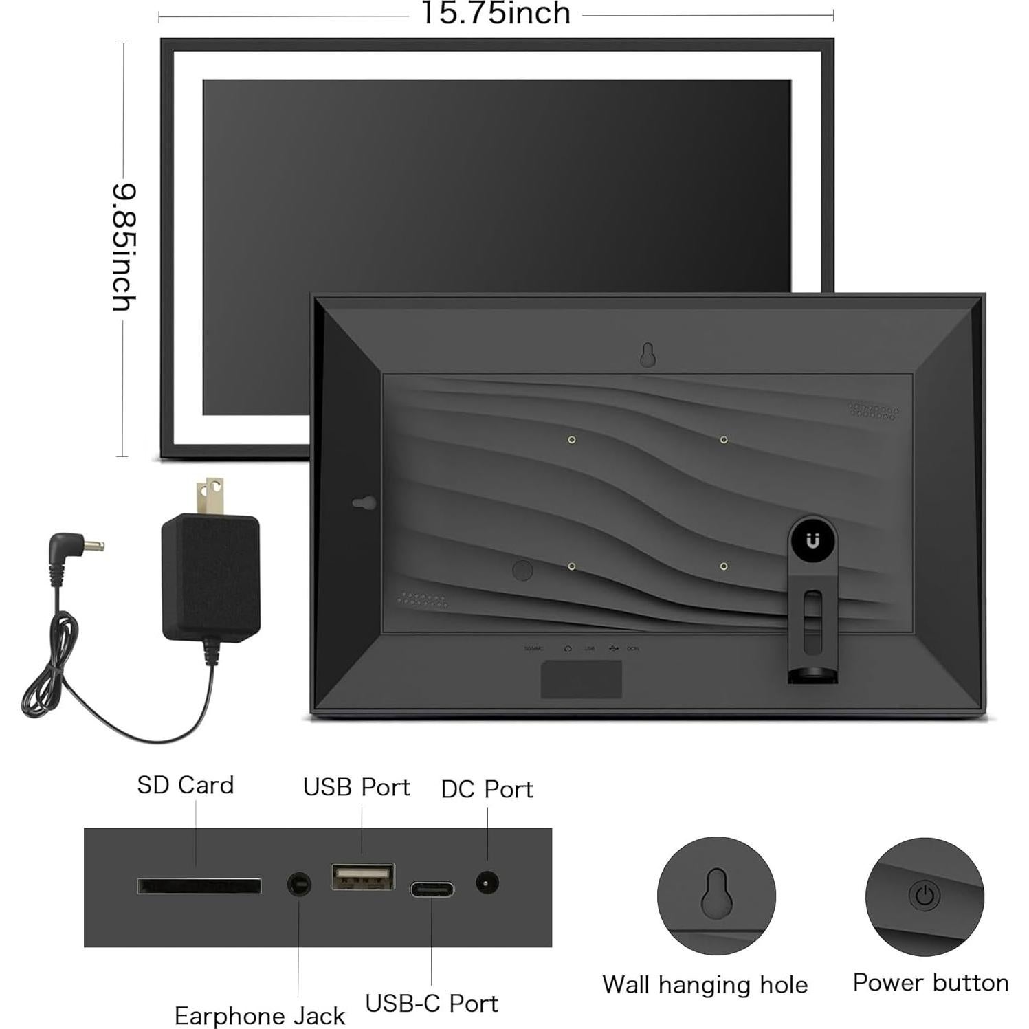 Marco de Fotos Digital Pastigio 15.6" WiFi 32GB HD IPS