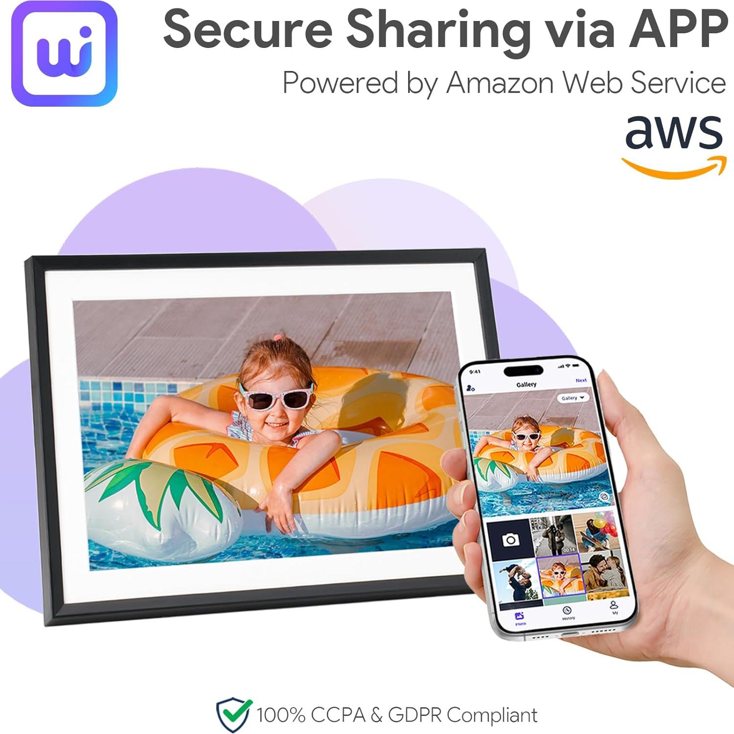 Marco de fotos digital Euphro 10.1" IPS 32GB WiFi