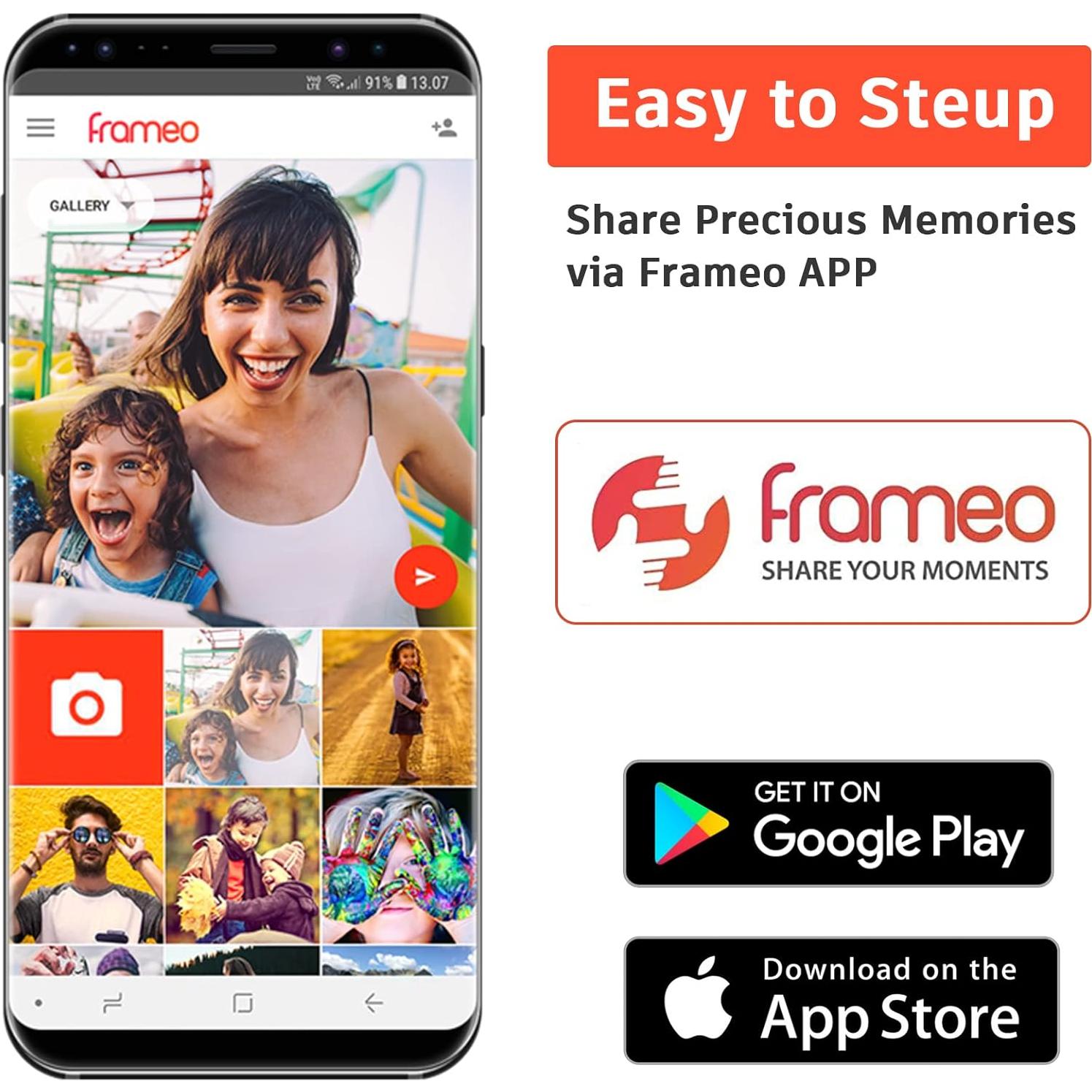 Marco Digital de Fotos WiFi 10.1" Madera HD 1280x800 Frameo