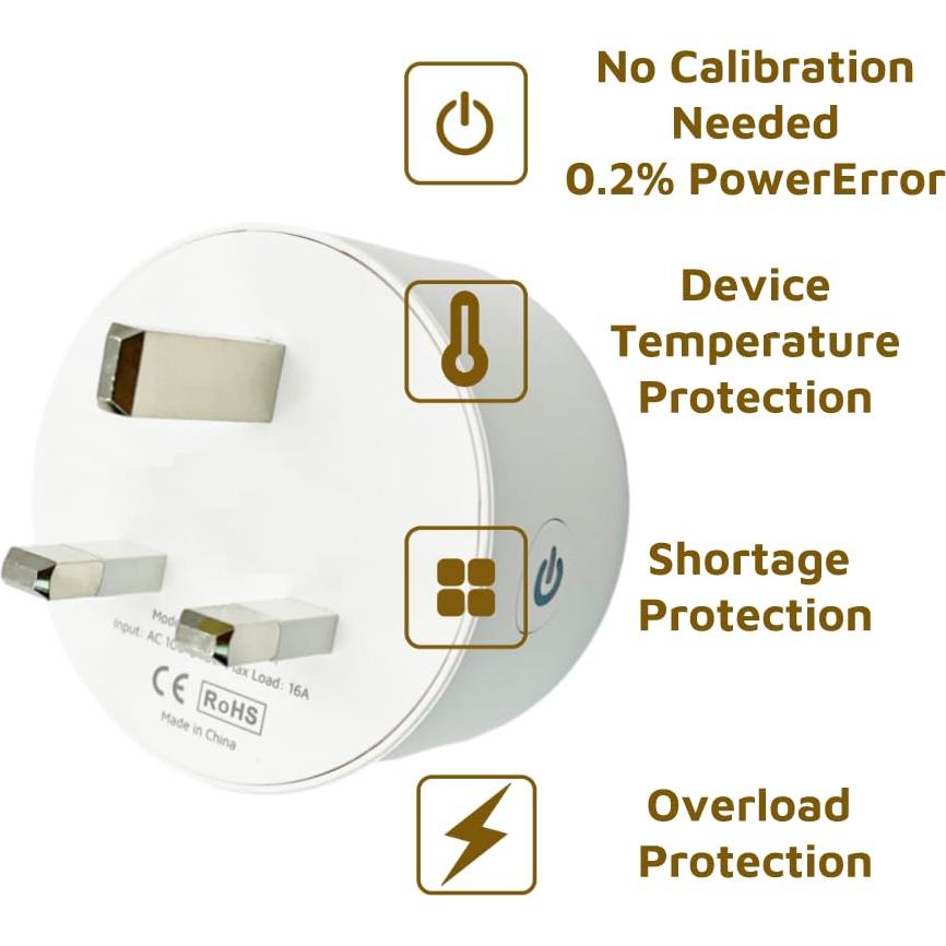 Enchufe Inteligente WiFi ngnsky 16A Control por App y Voz