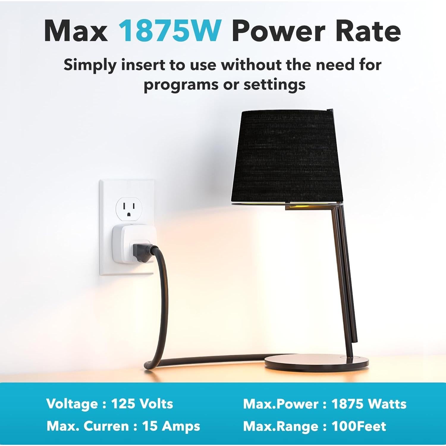 Enchufe Inalámbrico HBN con Control Remoto 3 Enchufes 15A