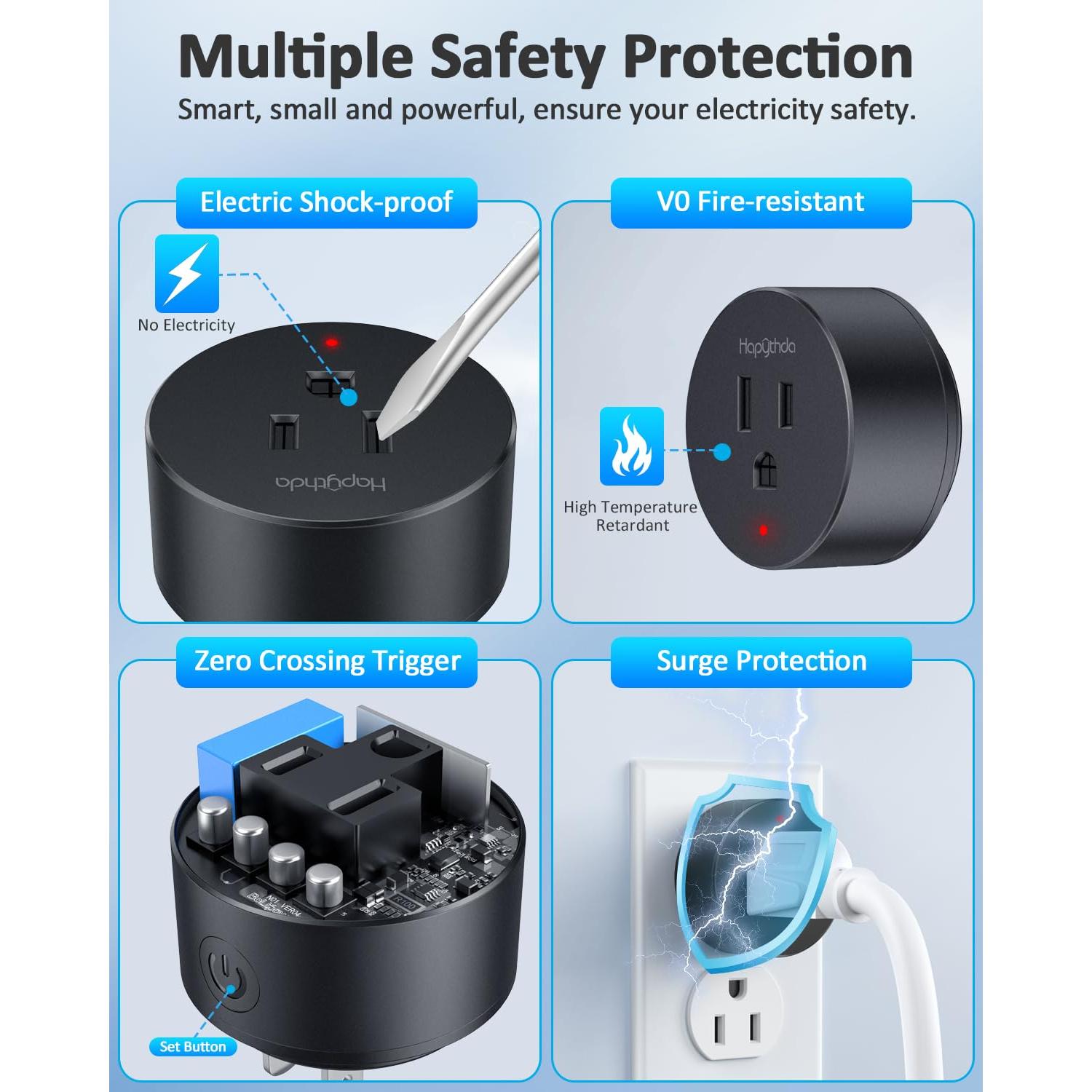 Enchufe Remoto Inalámbrico HAPYTHDA 15A 1500W Negro