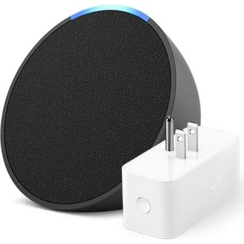 Echo Pop Charcoal with Amazon Smart Plug, with Alexa+ Early Access
