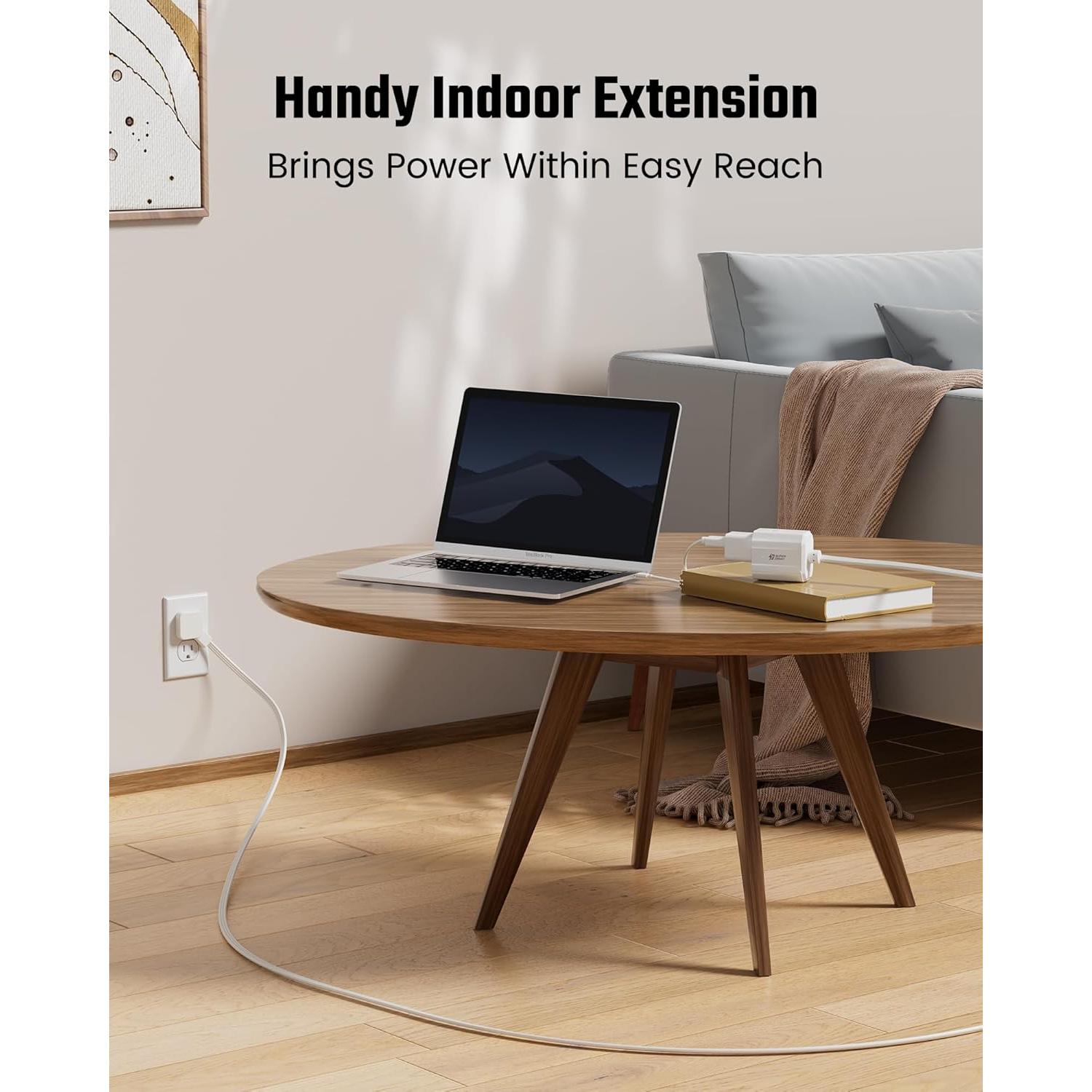 Cable de Extensión 0.46m SUPERDANNY 3 Salidas Enchufe Plano