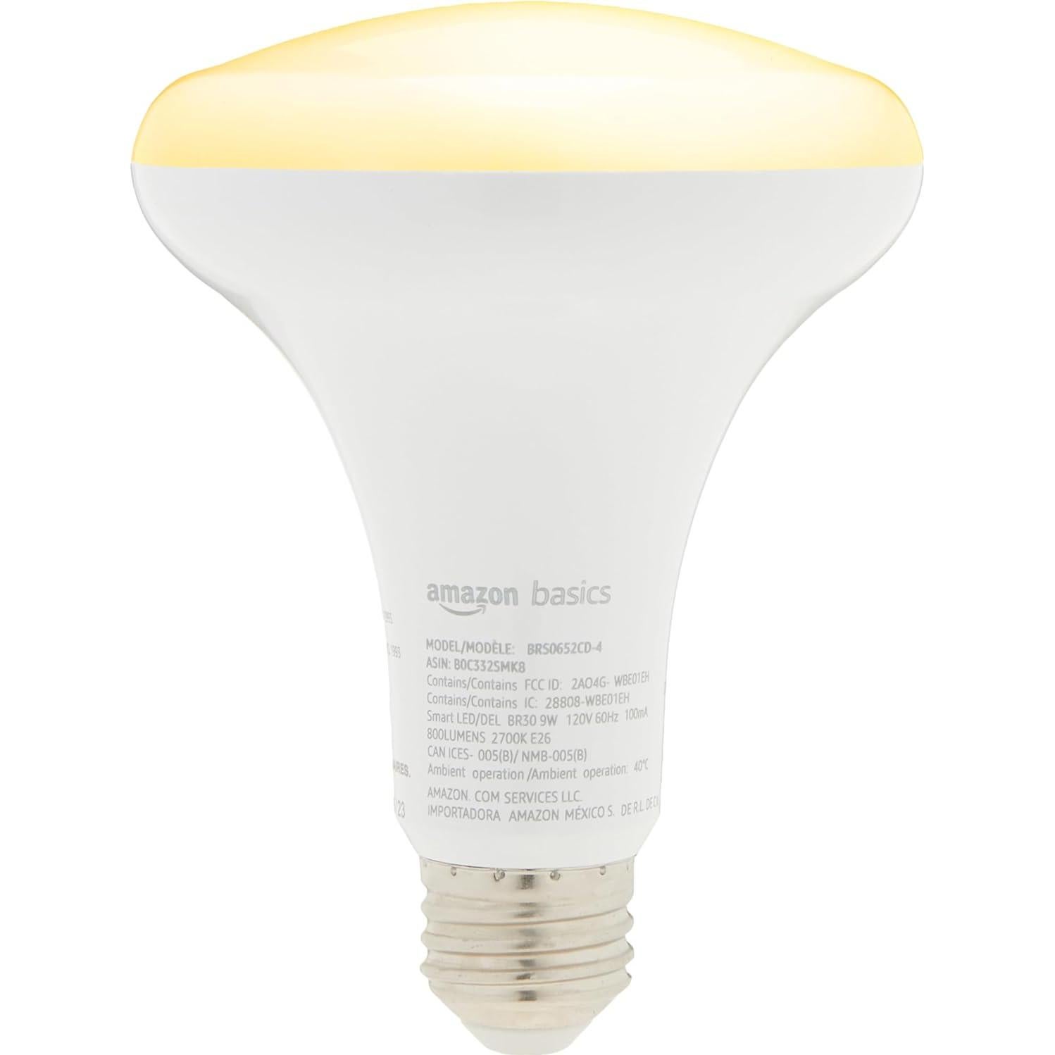 Bombilla LED Inteligente BR30 Amazon Basics 9W Dimmable 800LM
