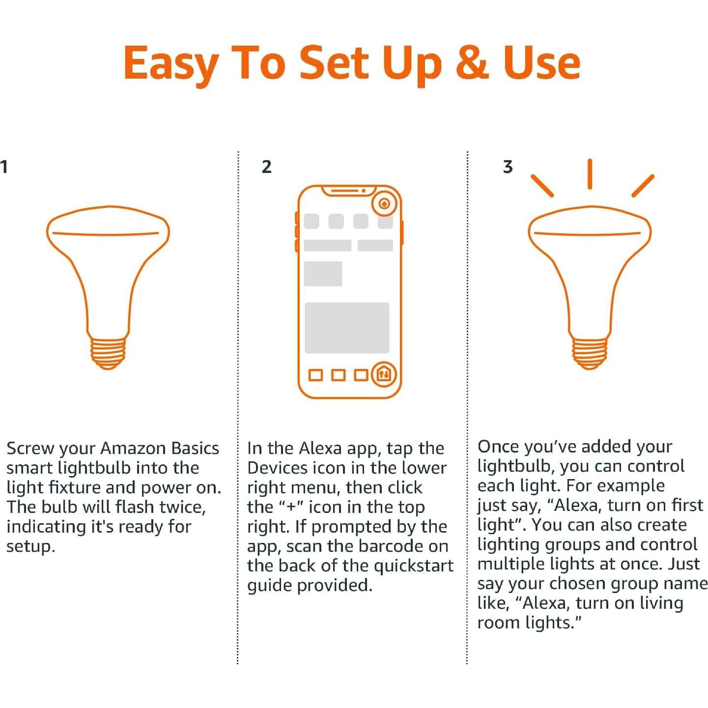 Bombilla LED Inteligente BR30 Amazon Basics 9W Dimmable 800LM