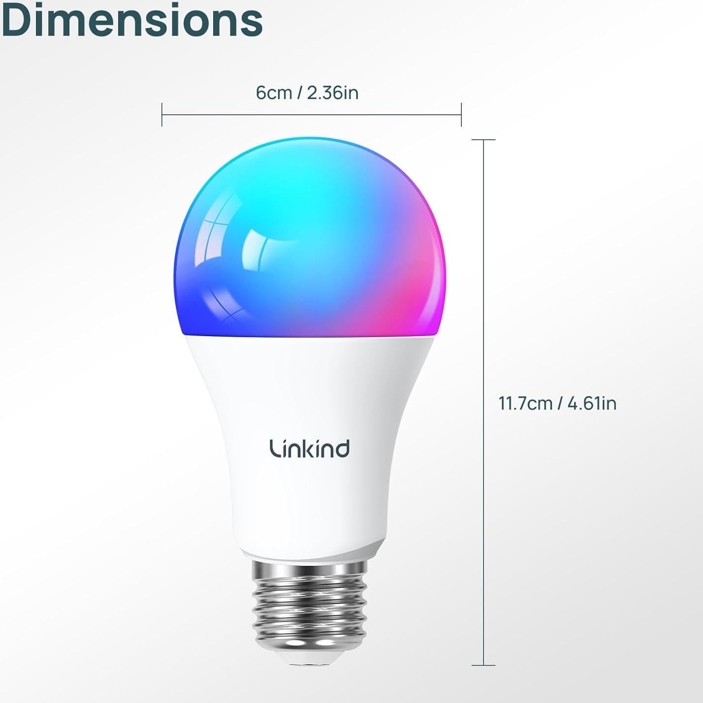 Bombillas Inteligentes Linkind 11W RGBTW 1100LM 2 Paquete