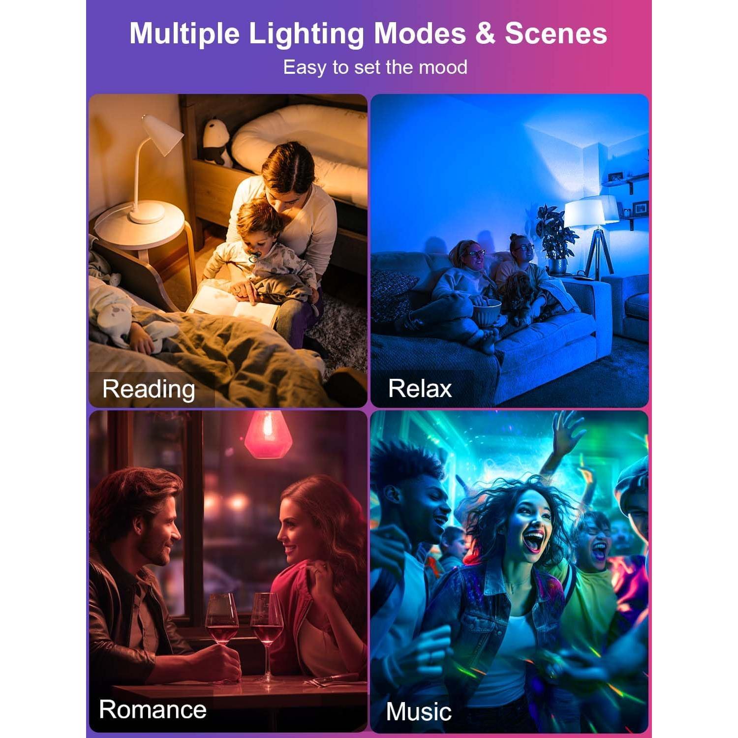 Bombilla Inteligente iLC LED 14W RGB + Blanco Cálido 2700K - Paquete de 4