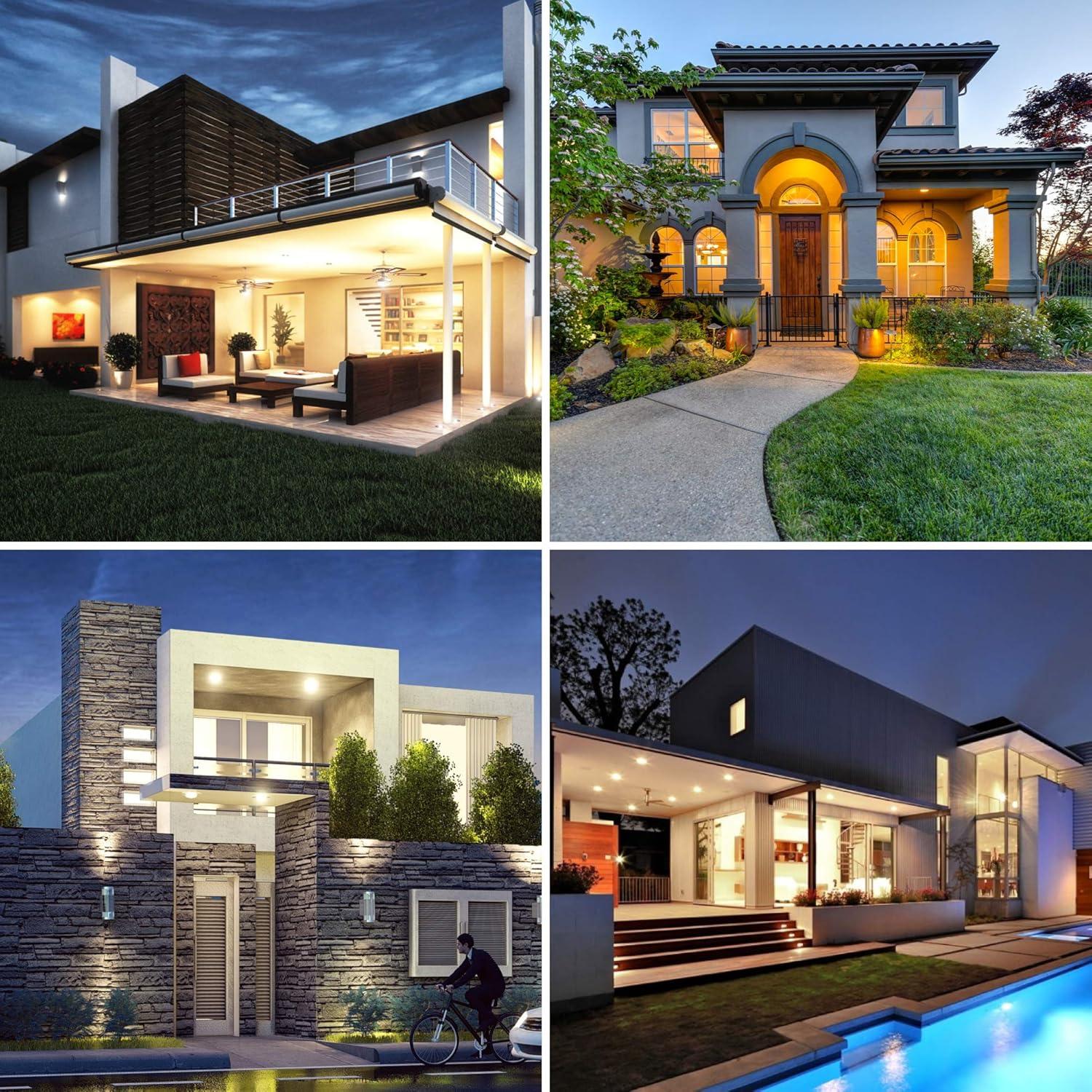 Bombilla LED exterior Amazon Basics 9W con sensor 5000K E26 2 unidades