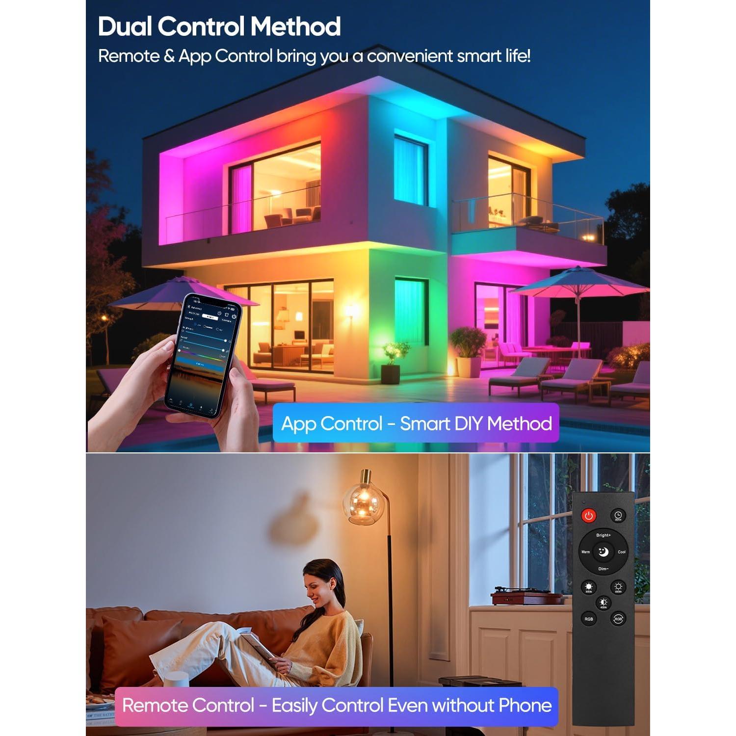 Bombillas LED Inteligentes A19 Brightever 9W RGB 800LM Paquete de 2