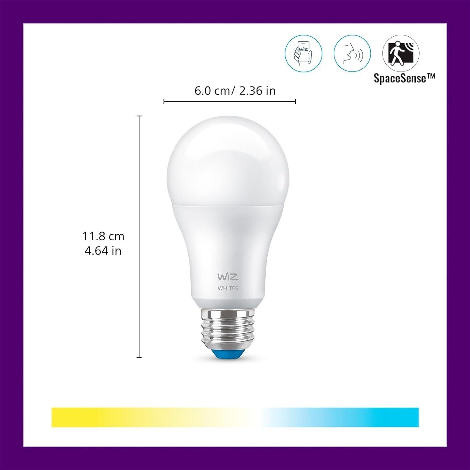Bombilla LED Inteligente WiZ A19 8.8W Blanca Ajustable E26