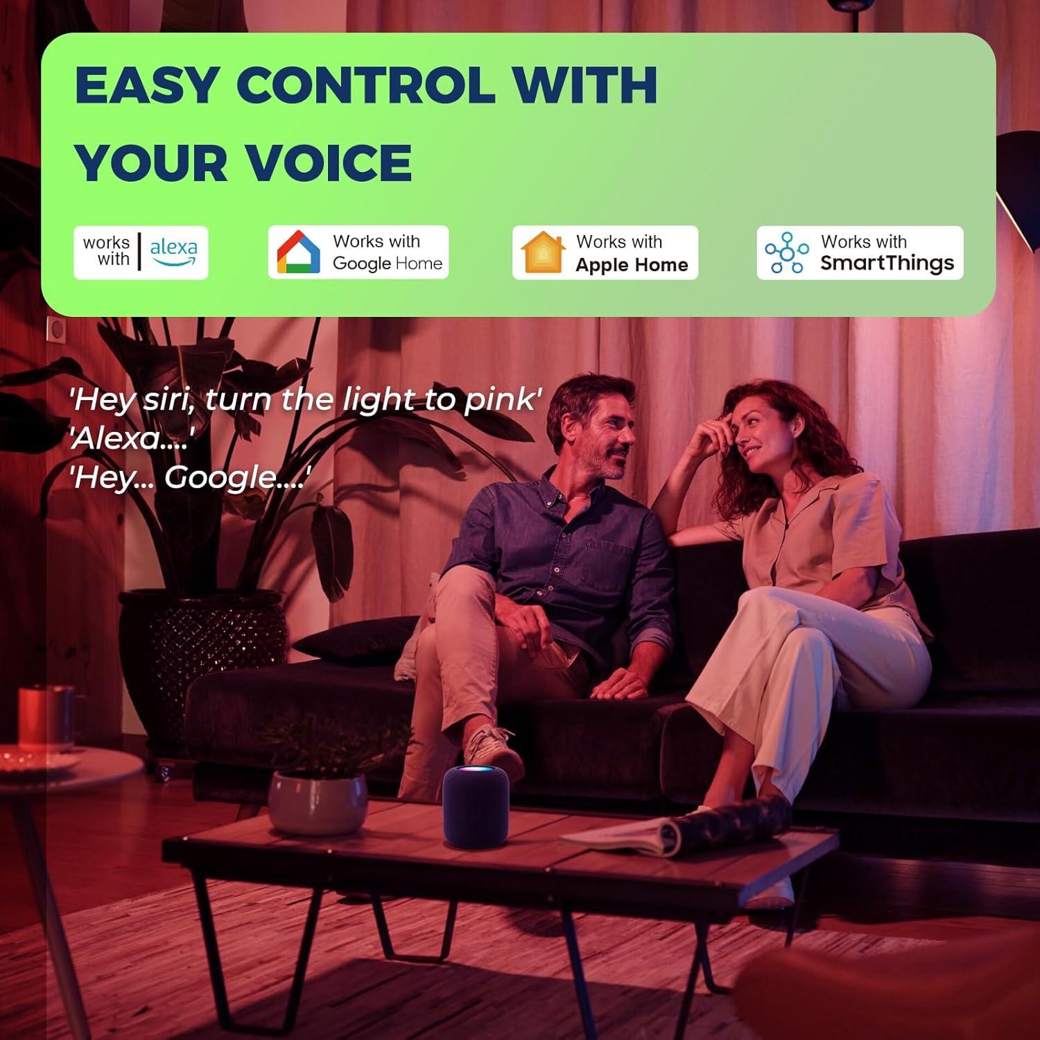 Bombillas Inteligentes E12 Matter 6W 4PCS RGBW Compatible con Alexa