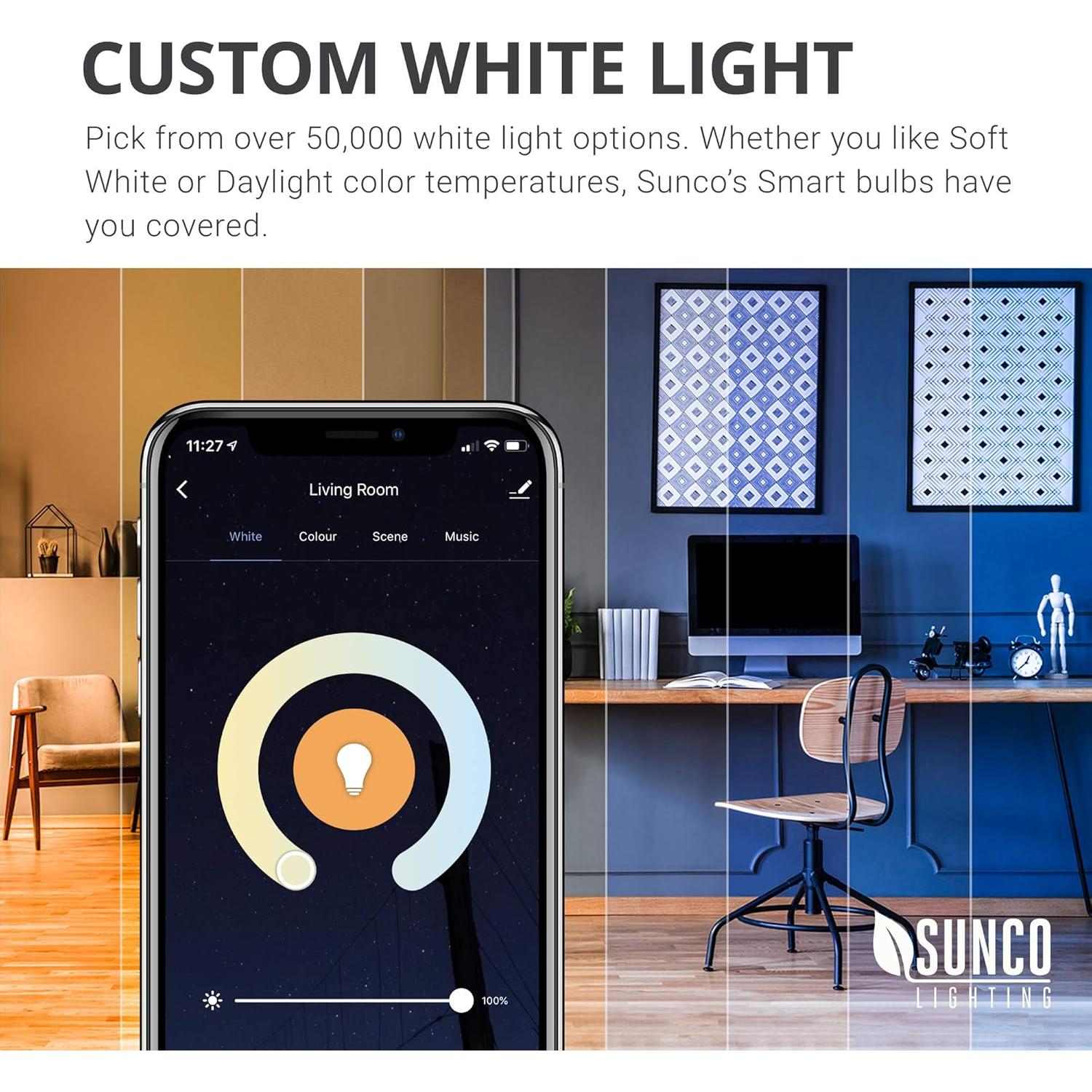 Bombillas Inteligentes G25 LED Sunco, 5W, RGB, Dimmables, 2 Pzas