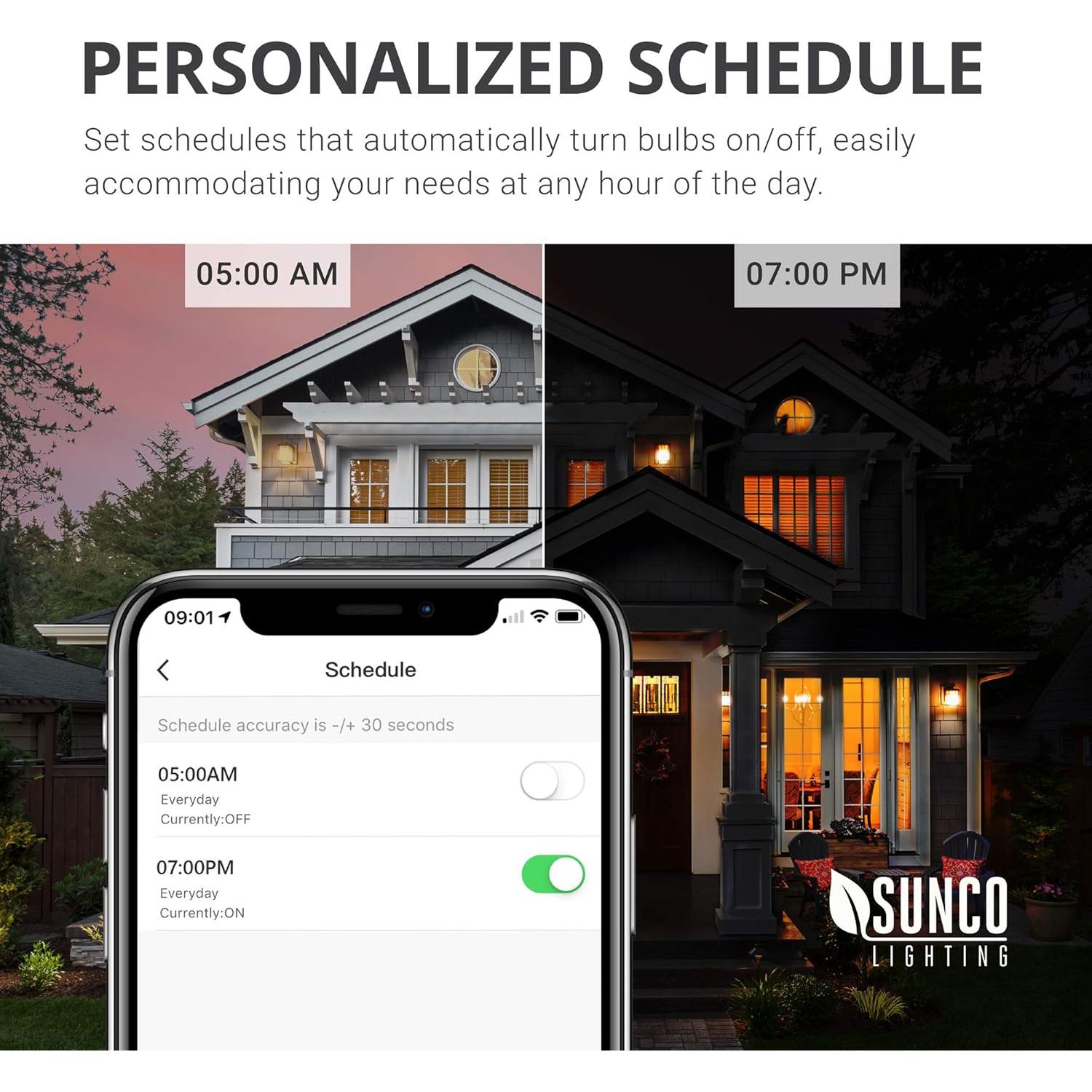 Bombillas Inteligentes G25 LED Sunco, 5W, RGB, Dimmables, 2 Pzas