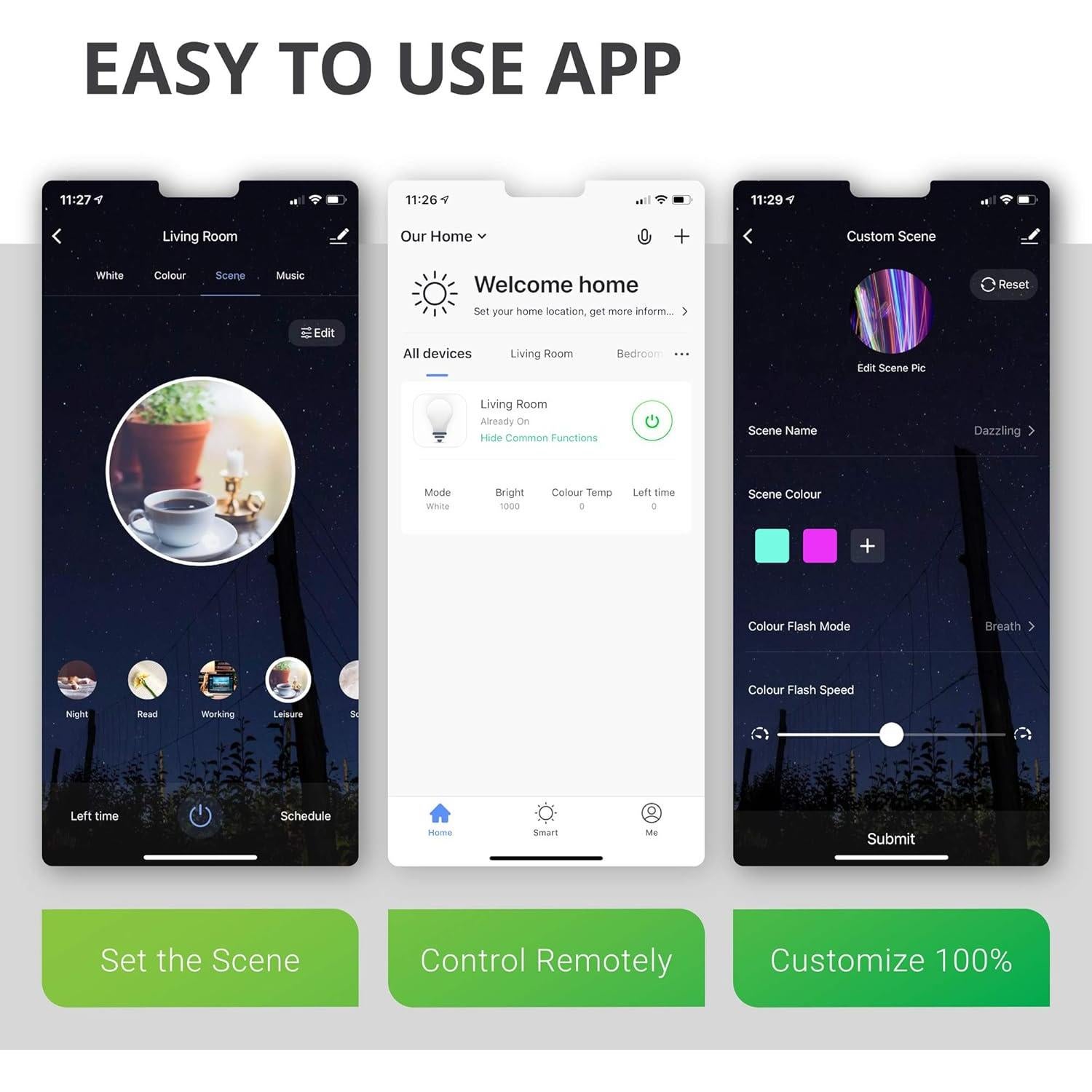 Bombillas Inteligentes G25 LED Sunco, 5W, RGB, Dimmables, 2 Pzas