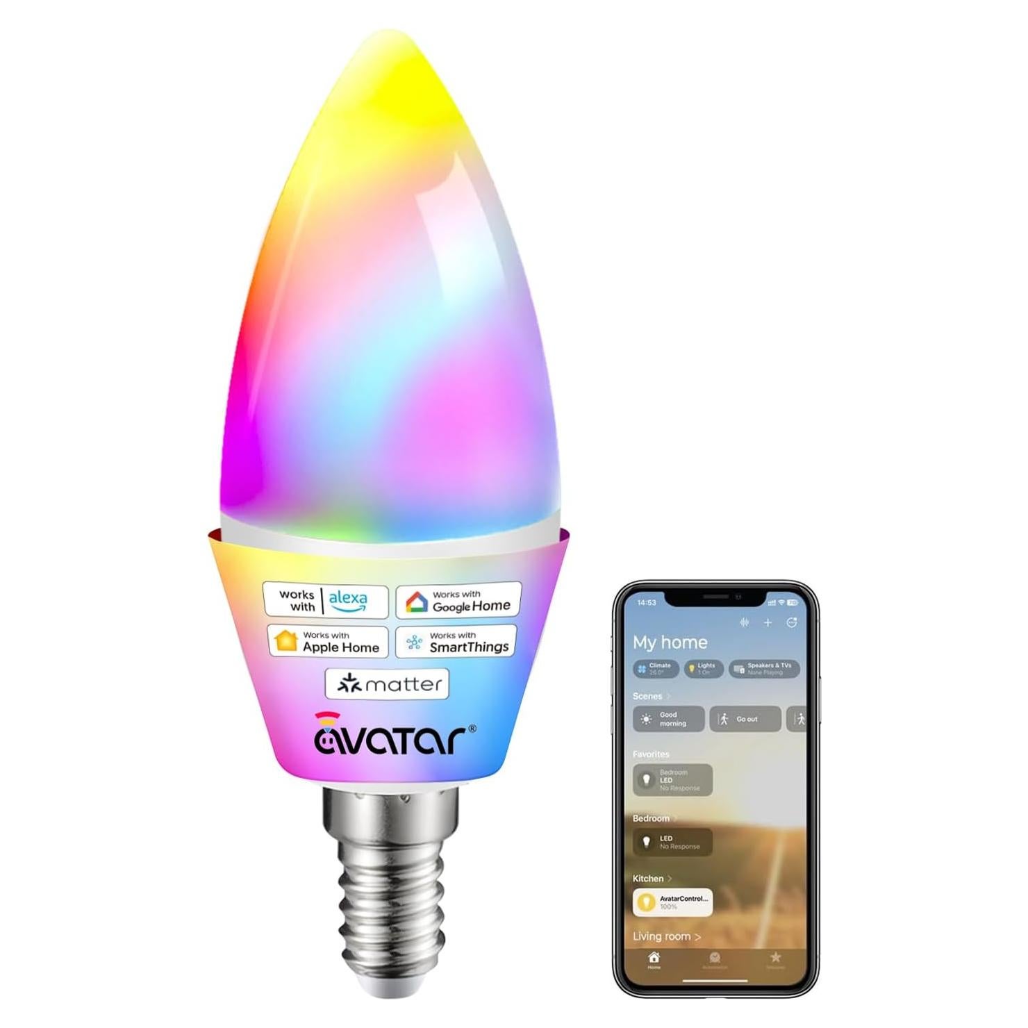 Bombilla Inteligente E12 Avatar Controls 5W RGBCW Matter